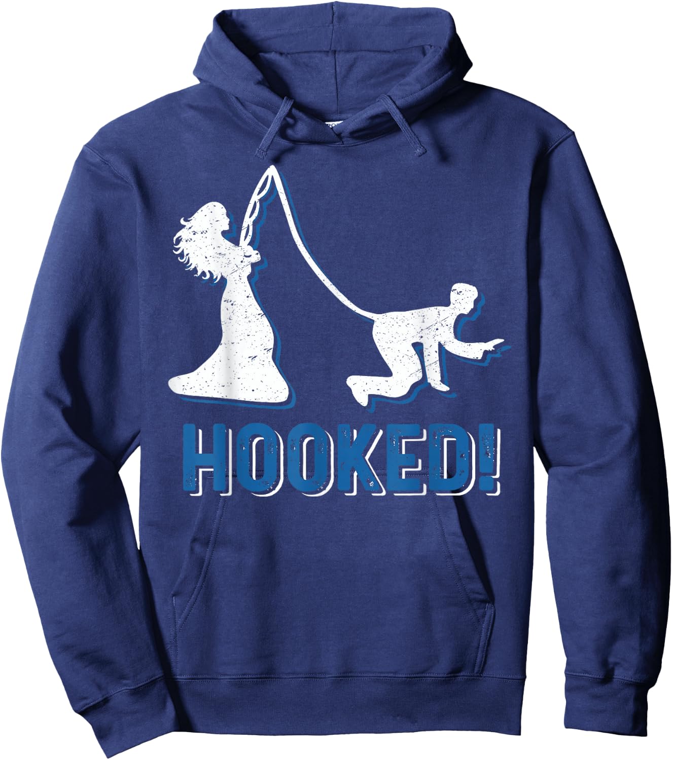 Funny Hooked Bride Groom New Marriage Fishing Lover Couples Hoodie - Hoodie | Navy