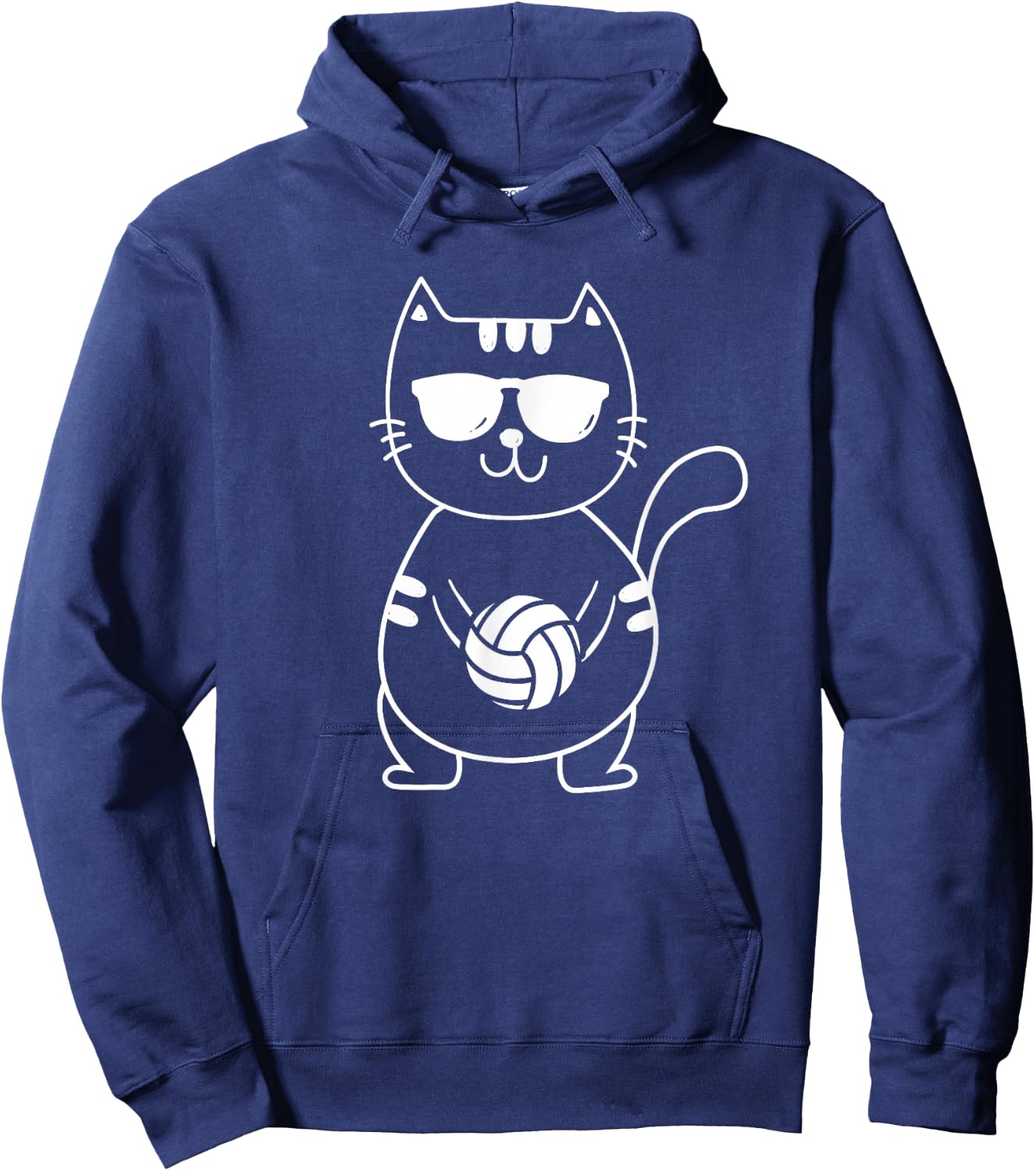 Volleyball Cat - Volleyball Team Beach Volleyball Player Men Women Girls Kids Hoodie - Hoodie | Navy
