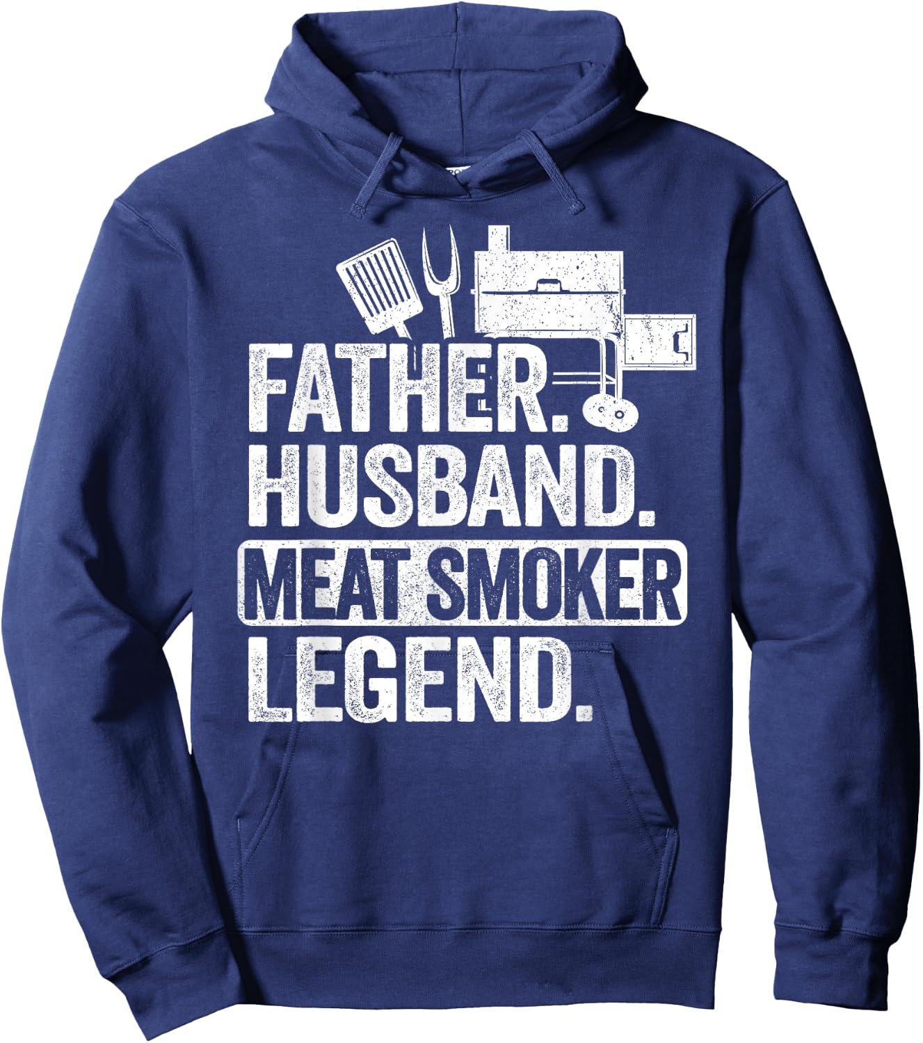 Father Husband Meat Smoker Legend Grilling Dad Meat Smoking Hoodie - Hoodie | Navy