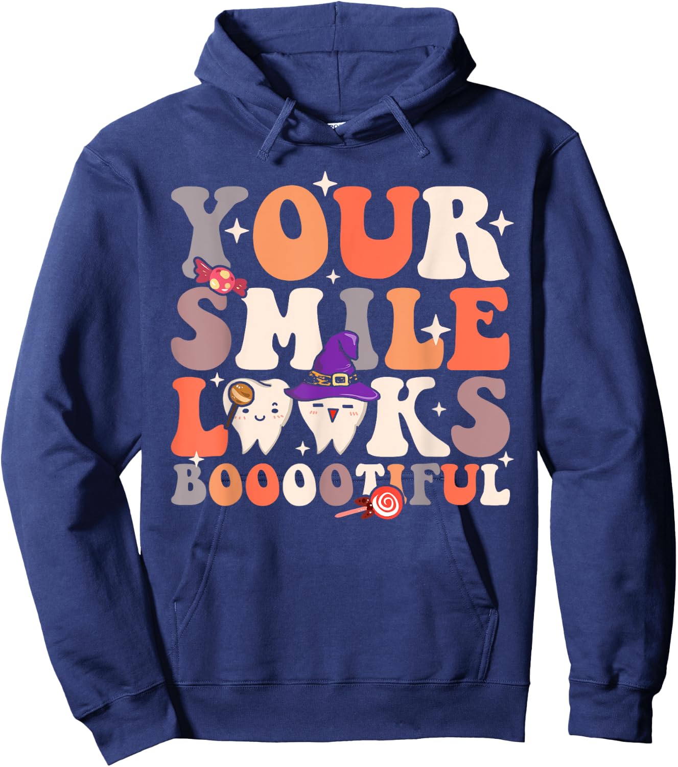 Your Smile Looks Bootiful Funny Dentist Halloween Spooky Hoodie - Hoodie | Navy