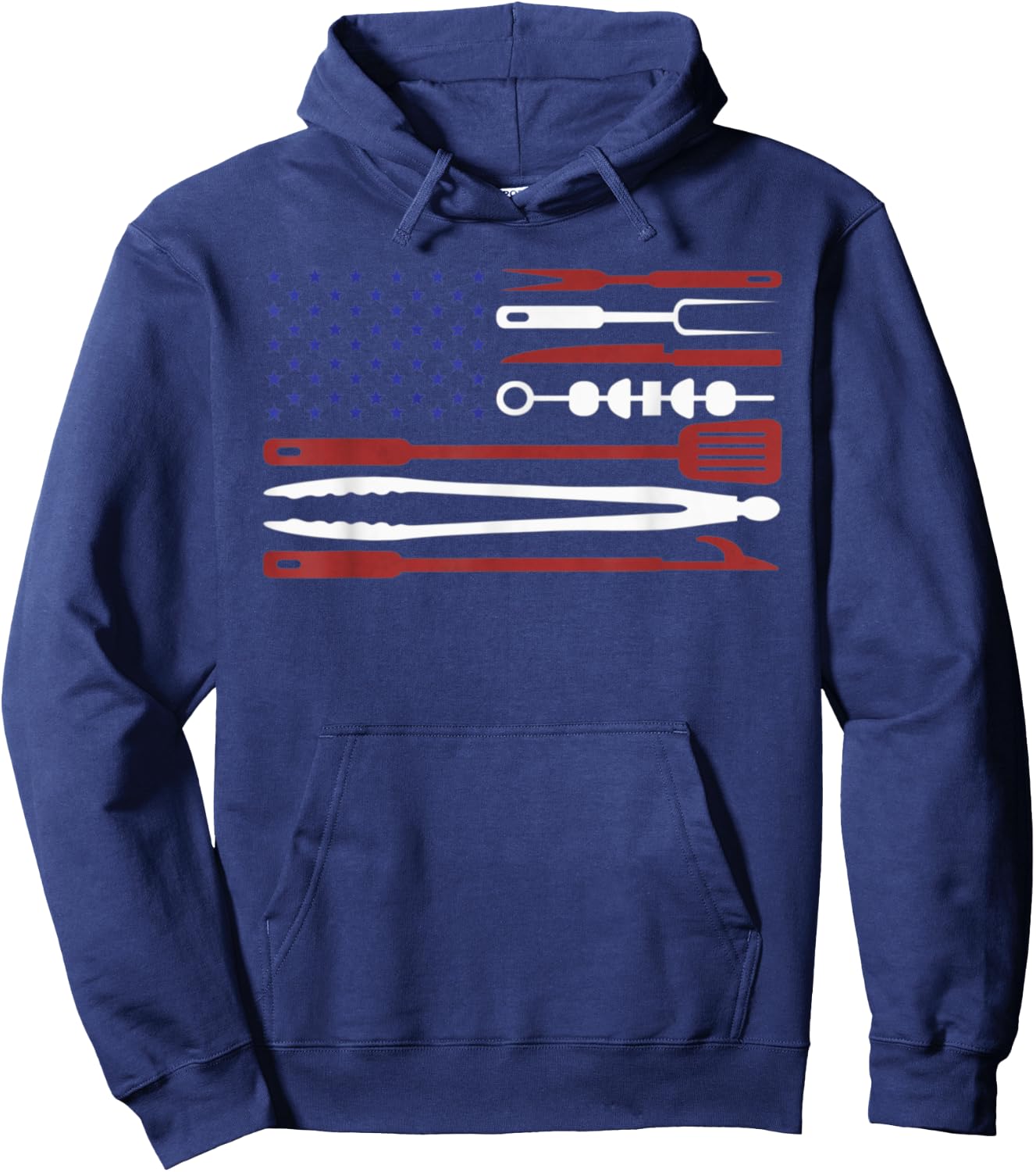 BBQ Tool Set 4th of July US Flag USA Independence Day Hoodie - Hoodie | Navy