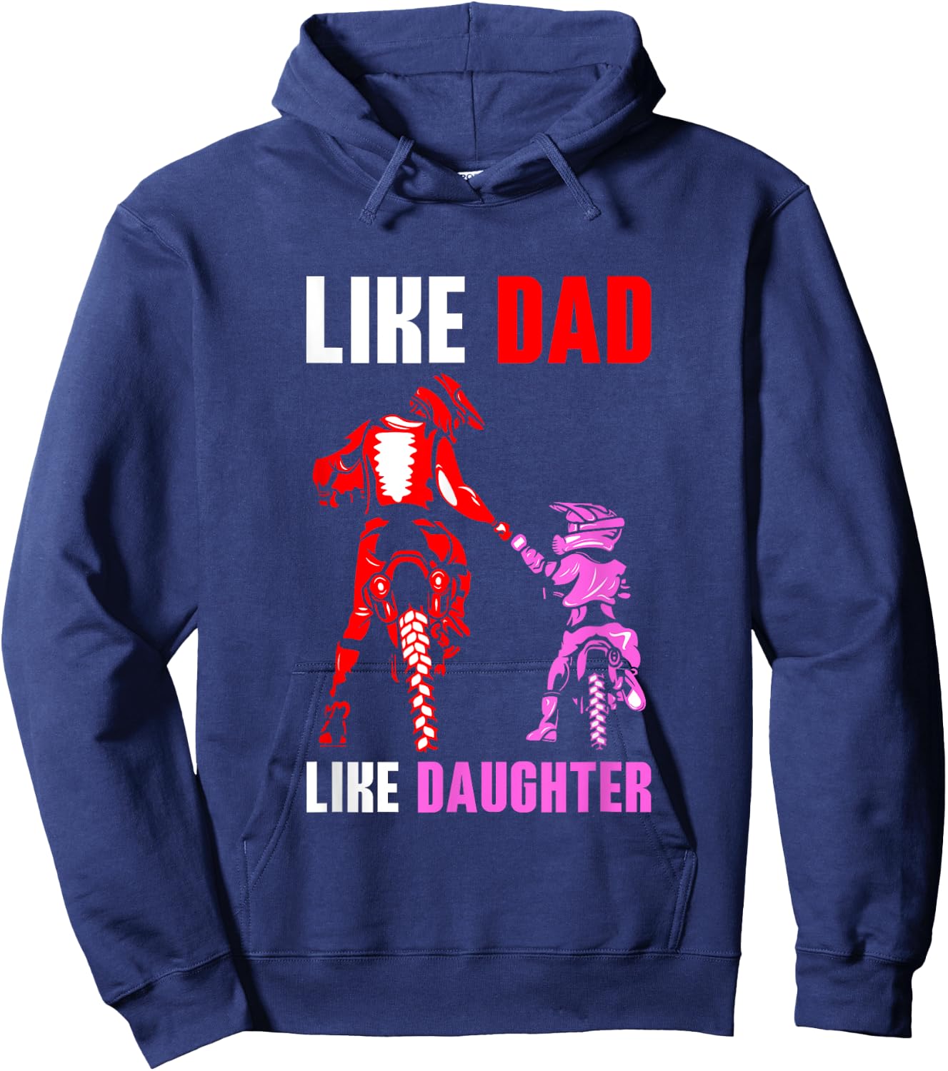 Like Dad Like Daughter - Father and Daughter Motocross Hoodie - Hoodie | Navy