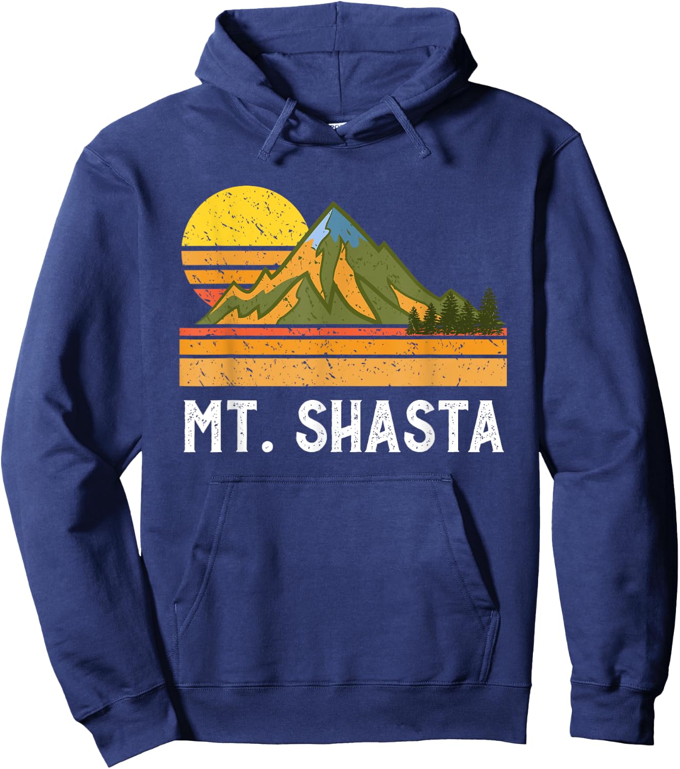 Mountain Vacation Gift- Mt. Climbing Hiking Mount Shasta Hoodie - Hoodie | Navy