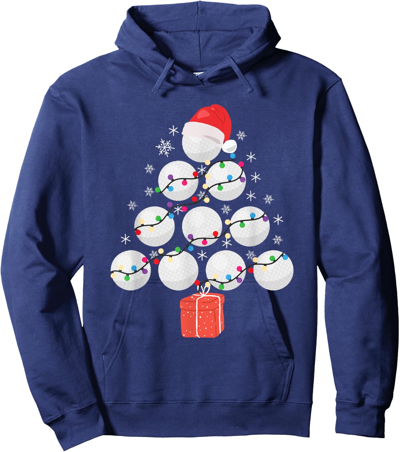 Funny Golfing Christmas Tree Christmas Golf Ball Golfer Hoodie - Hoodie | Navy