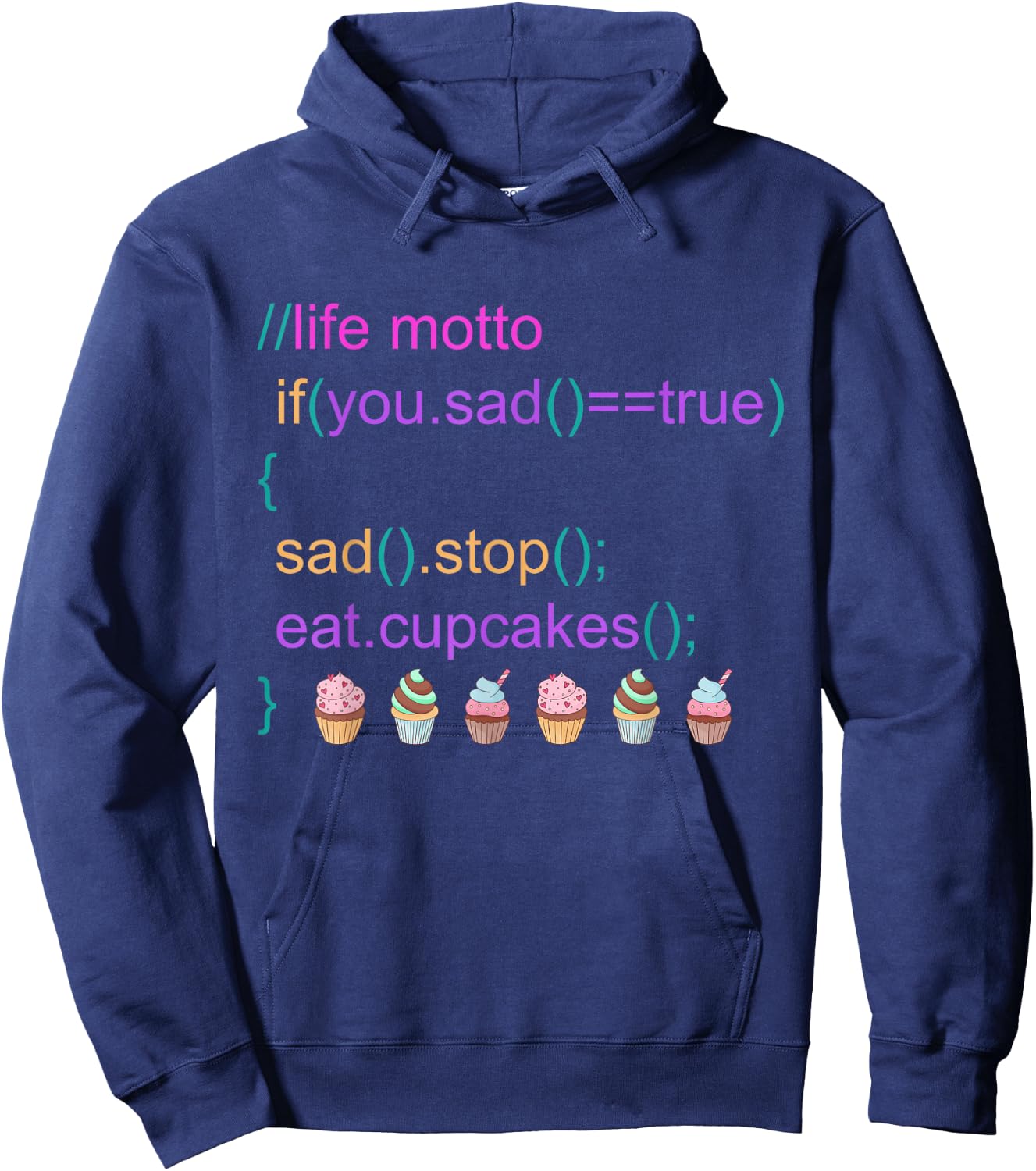 Funny Programmer Eat Cupcake Great Coder updates Hoodie - Hoodie | Navy