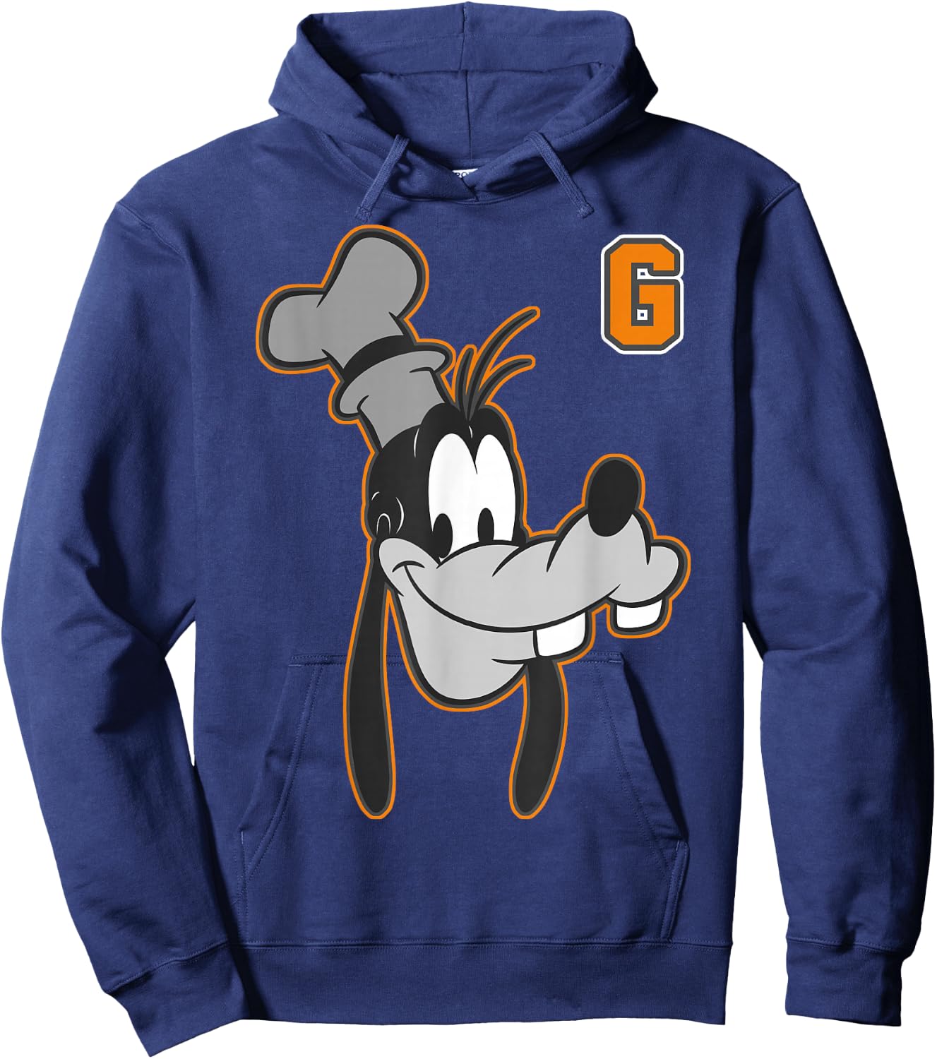 Disney Goofy Orange Outline Portrait Small Hoodie - Hoodie | Navy