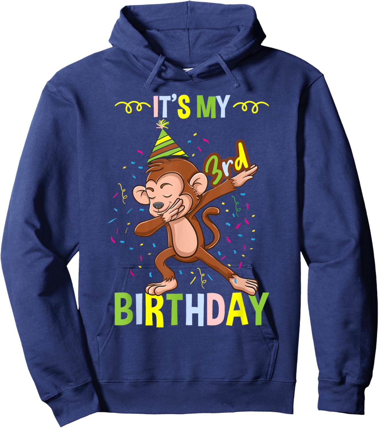 Its My 3rd Birthday Monkey Hoodie - Hoodie | Navy
