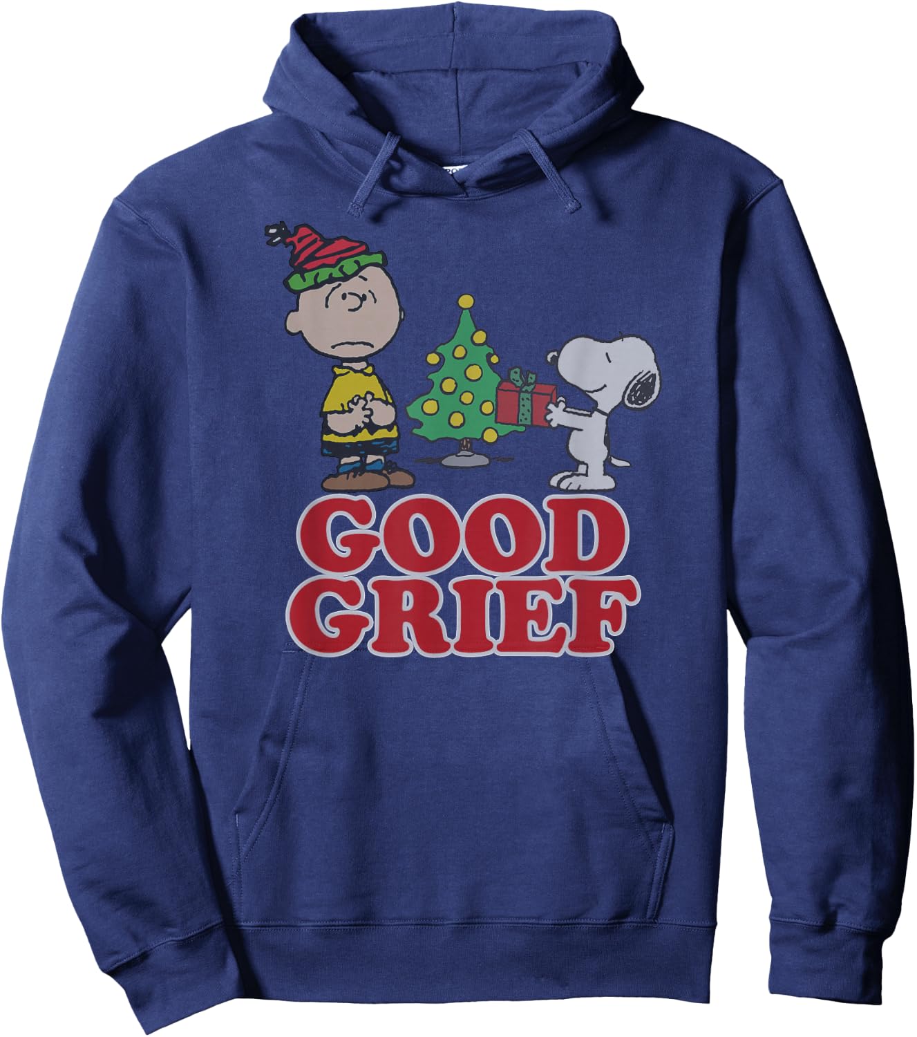 Peanuts Charlie Brown Goof Grief Christmas Hoodie - Hoodie | Navy