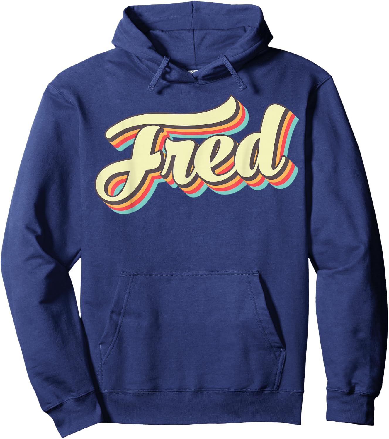 Fred Retro Art Baseball Font Vintage Hoodie - Hoodie | Navy