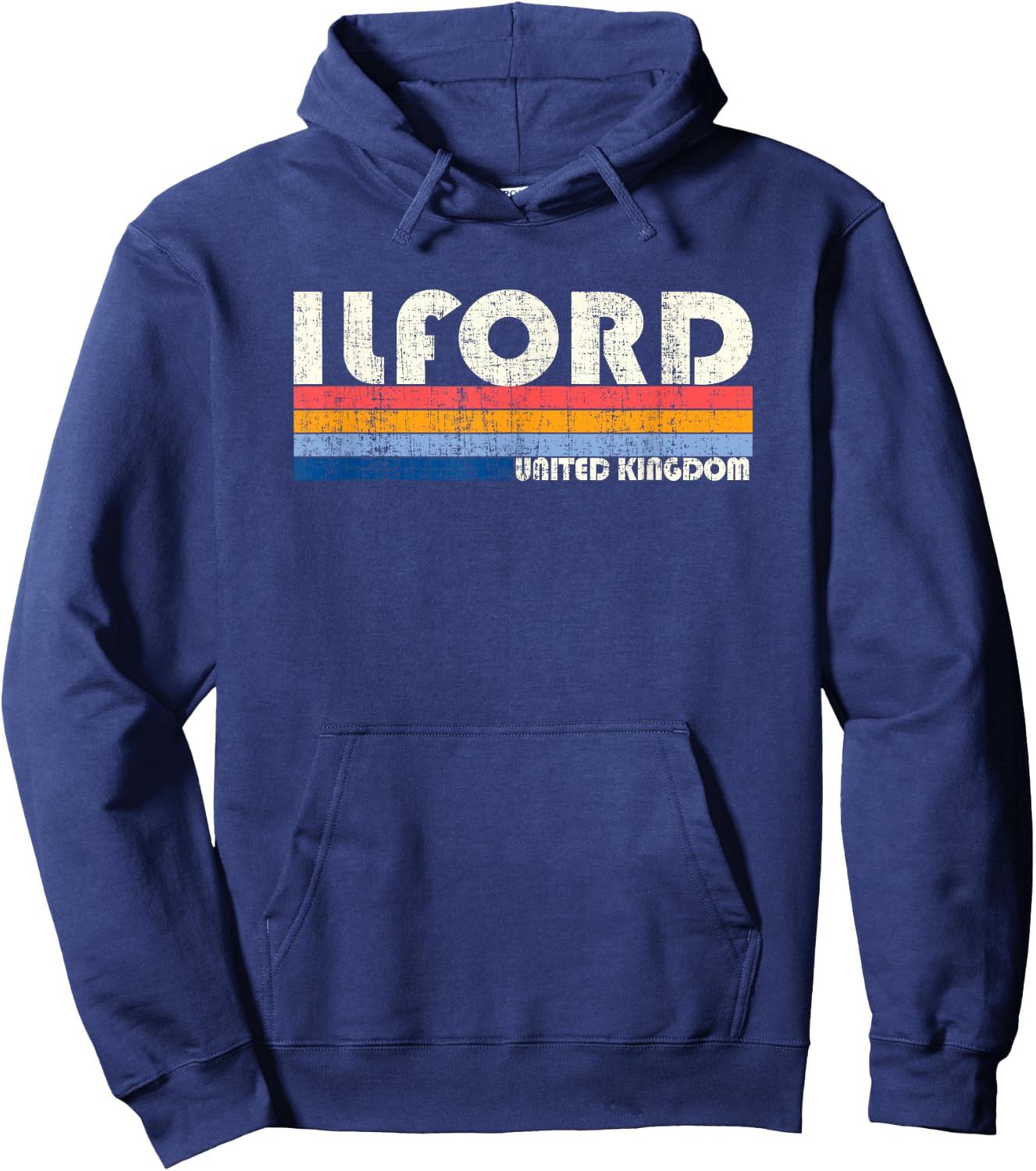 Retro Vintage 70s 80s Style Ilford, United Kingdom Hoodie - Hoodie | Navy