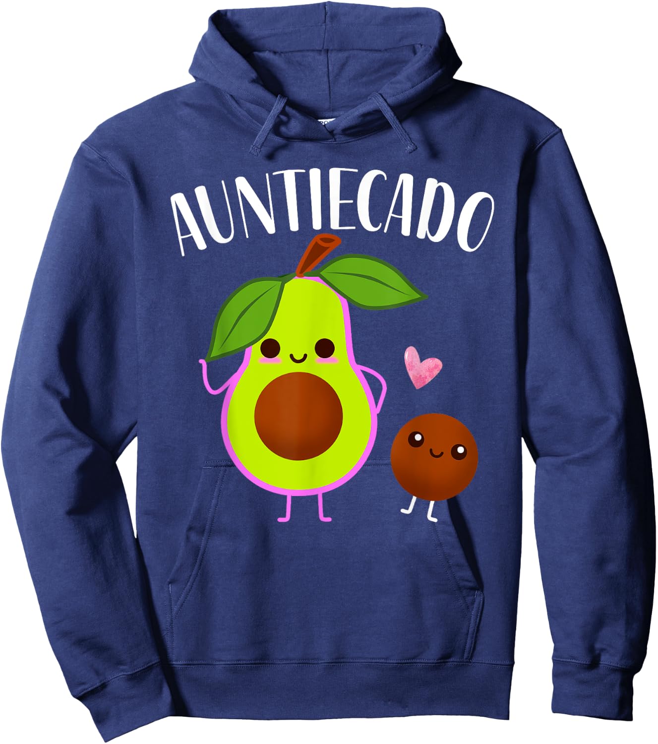 Auntiecado Funny Avocado Auntie Pregnancy Announcement Hoodie - Hoodie | Navy