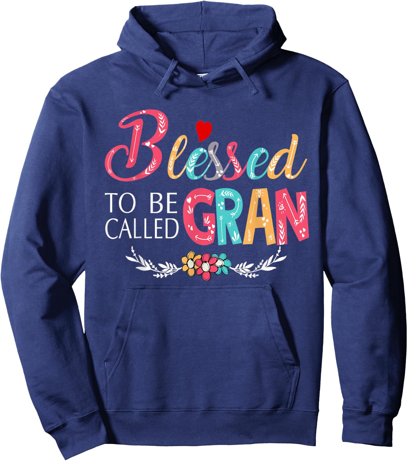 Grandma - Blessed to be called Gran Colorful art Hoodie - Hoodie | Navy