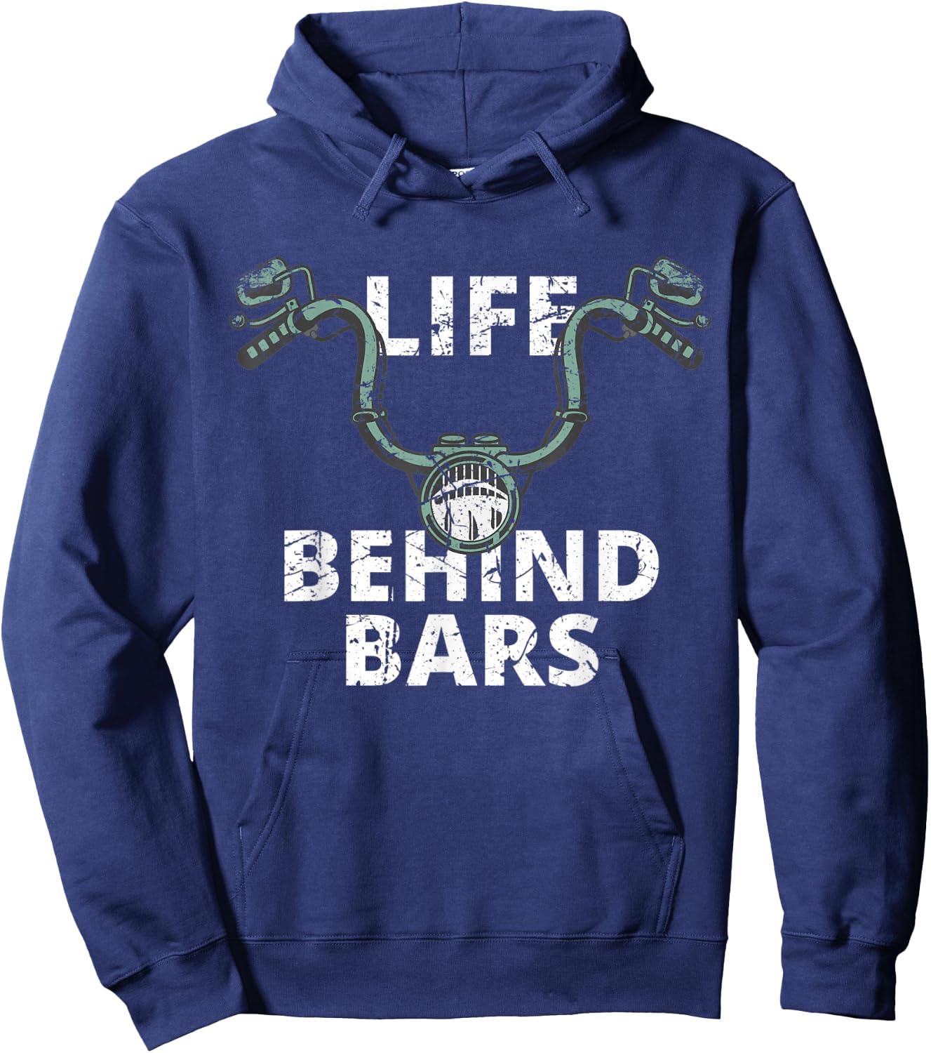 Life Behind Bars Vintage Motorcycle Rider Bikers Hoodie - Hoodie | Navy