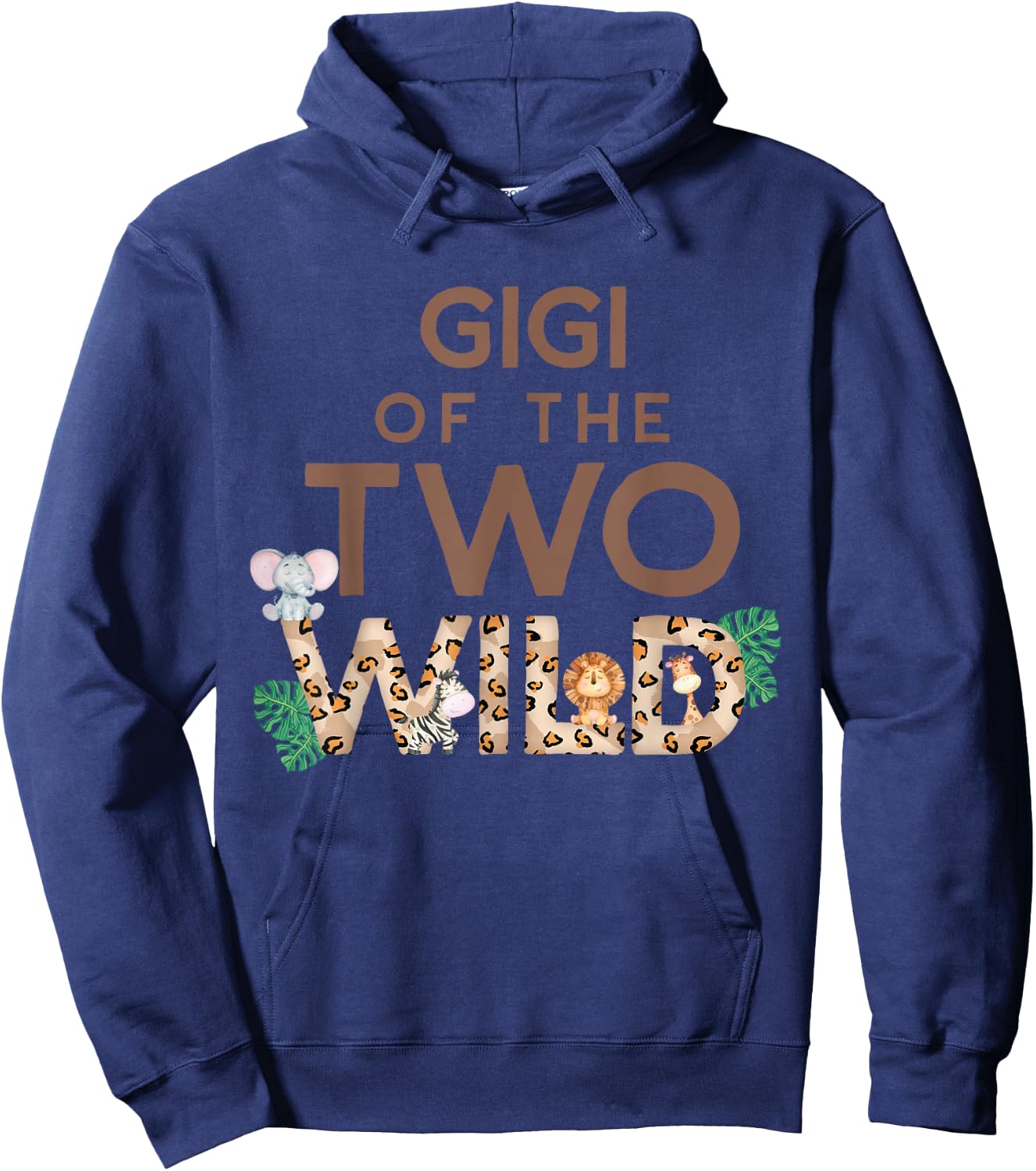 Gigi of The Two Wild Animal Safari 2nd Birthday Theme Family Hoodie - Hoodie | Navy