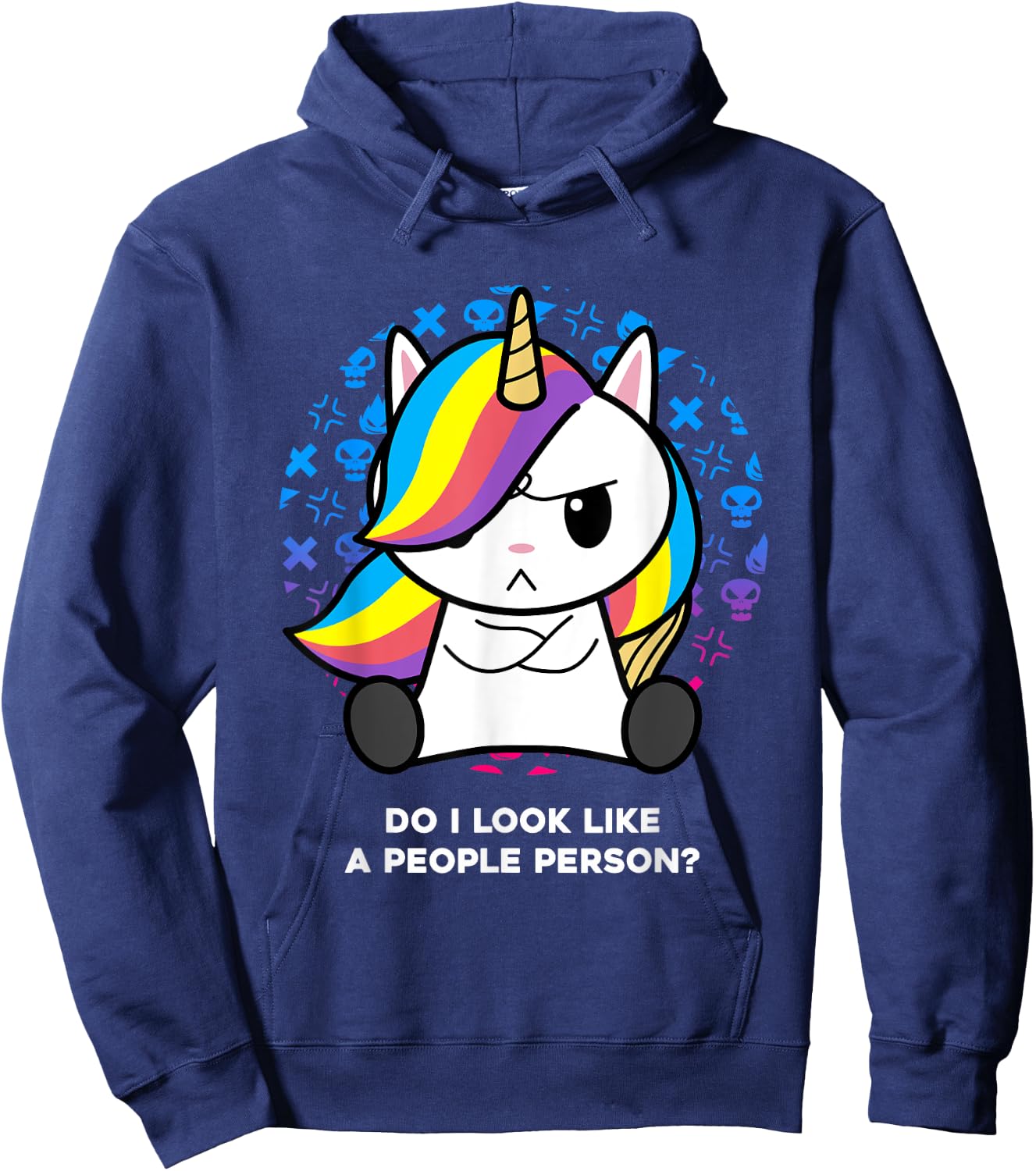 I'm Not Goth I Just Hate Everything Gothic Nerd Unicorn Hoodie - Hoodie | Navy