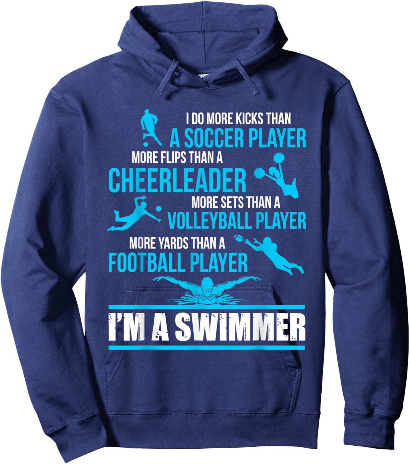 I'm A Swimmer Funny Swim Shirts Hoodie - Hoodie | Navy