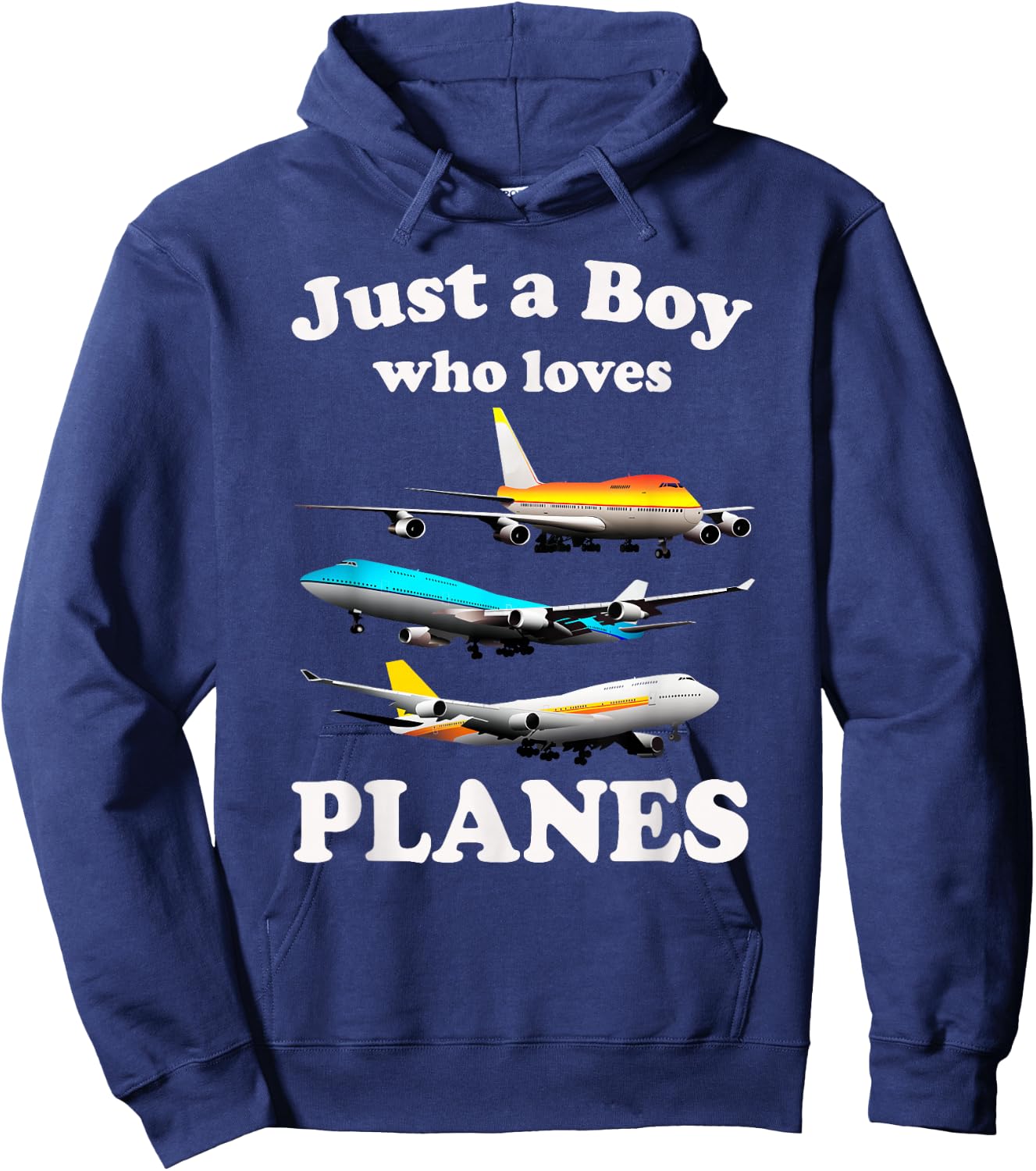 Just A Boy Who Loves Planes & Airplane Fans Kid Toddler Son Hoodie - Hoodie | Navy
