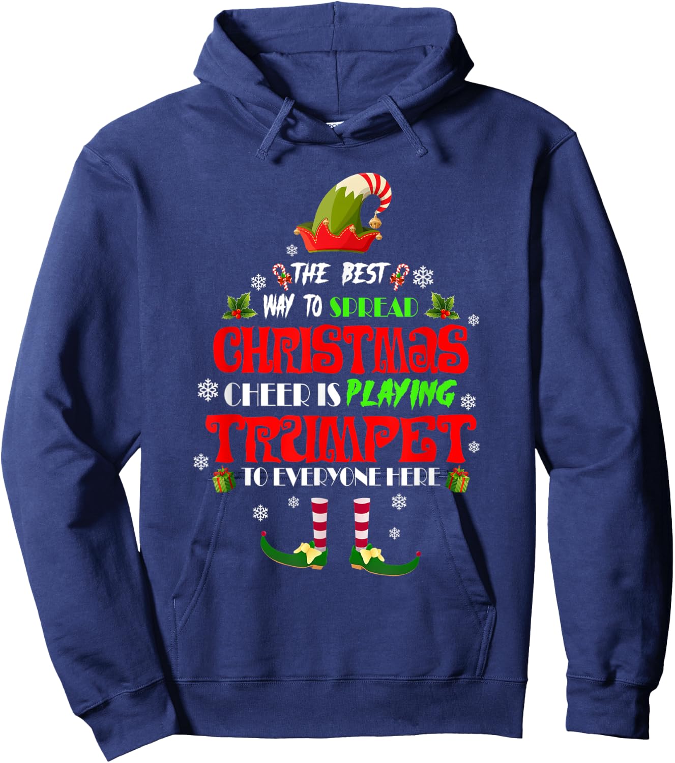 Elf - Best Way To Spread Christmas Cheer Is Playing Trumpet Hoodie - Hoodie | Navy