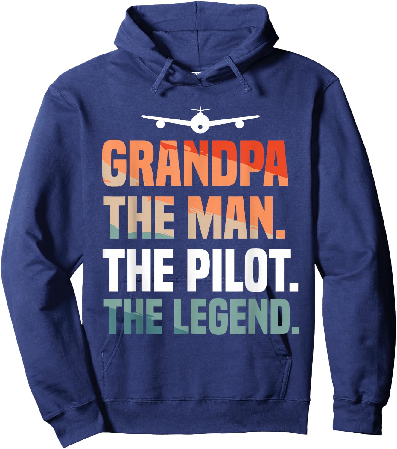 Grandpa The Man The Pilot The Legend Aviation Aviator Hoodie - Hoodie | Navy