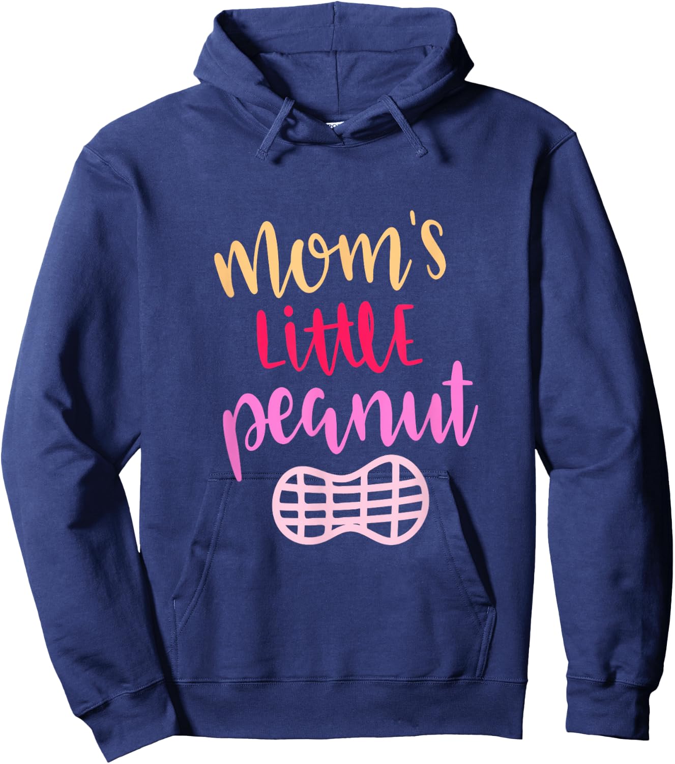 Mom's Little Peanut Shirt Pink Daughter Girls Pregnancy Hoodie - Hoodie | Navy