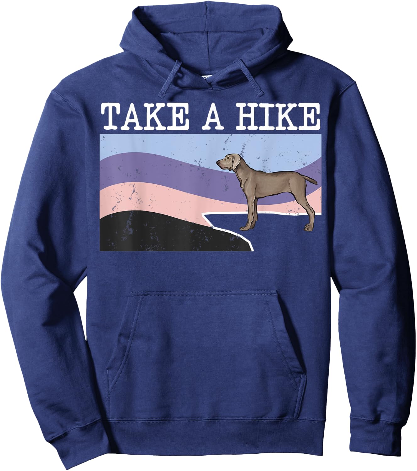 Take A Hike Pointer Funny Graphic Hiking Hoodie - Hoodie | Navy