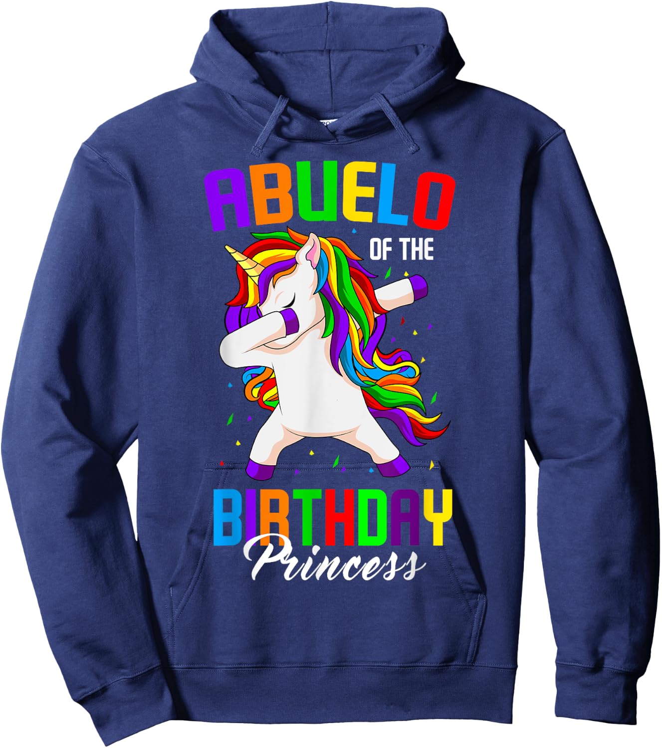Abuelo of the Birthday Princess Unicorn Dabbing Bday Party Hoodie - Hoodie | Navy
