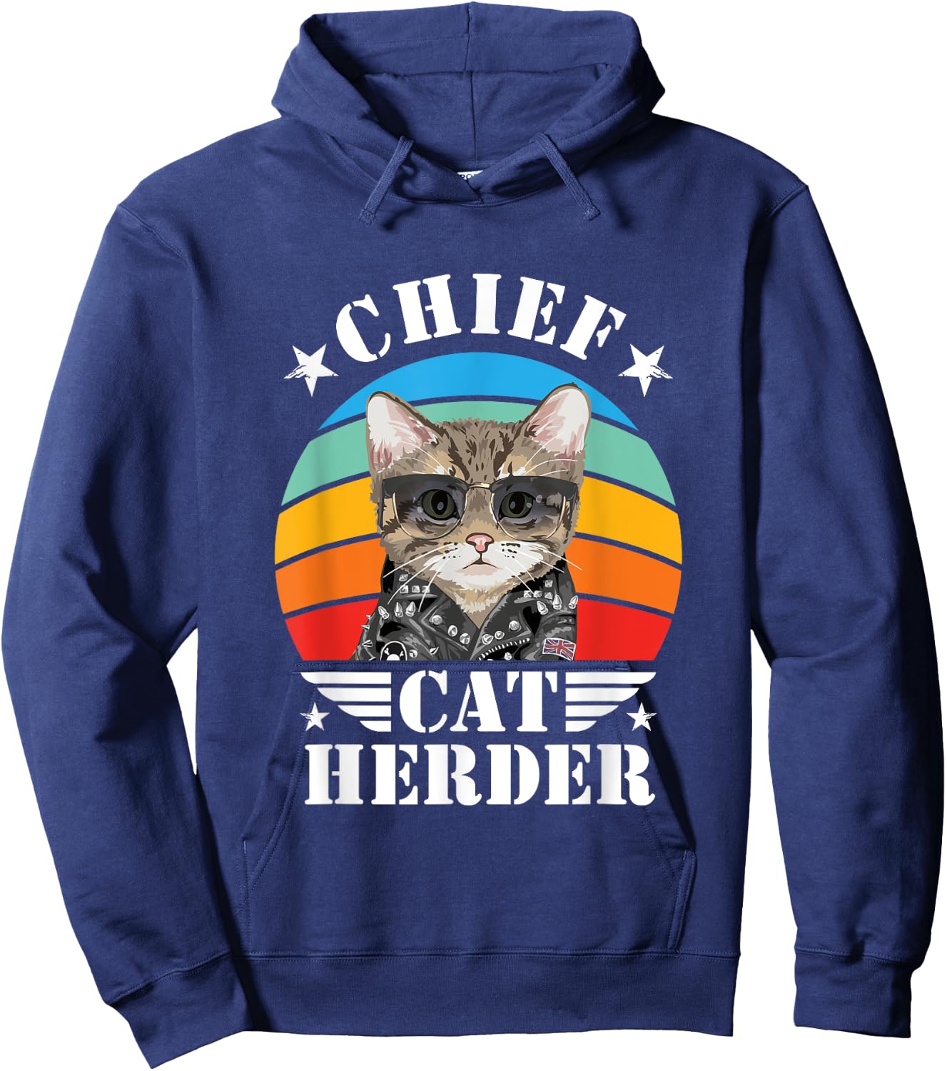 Chief Cat Herder Funny Cat Queen Cat Family Kitten Lover Hoodie - Hoodie | Navy
