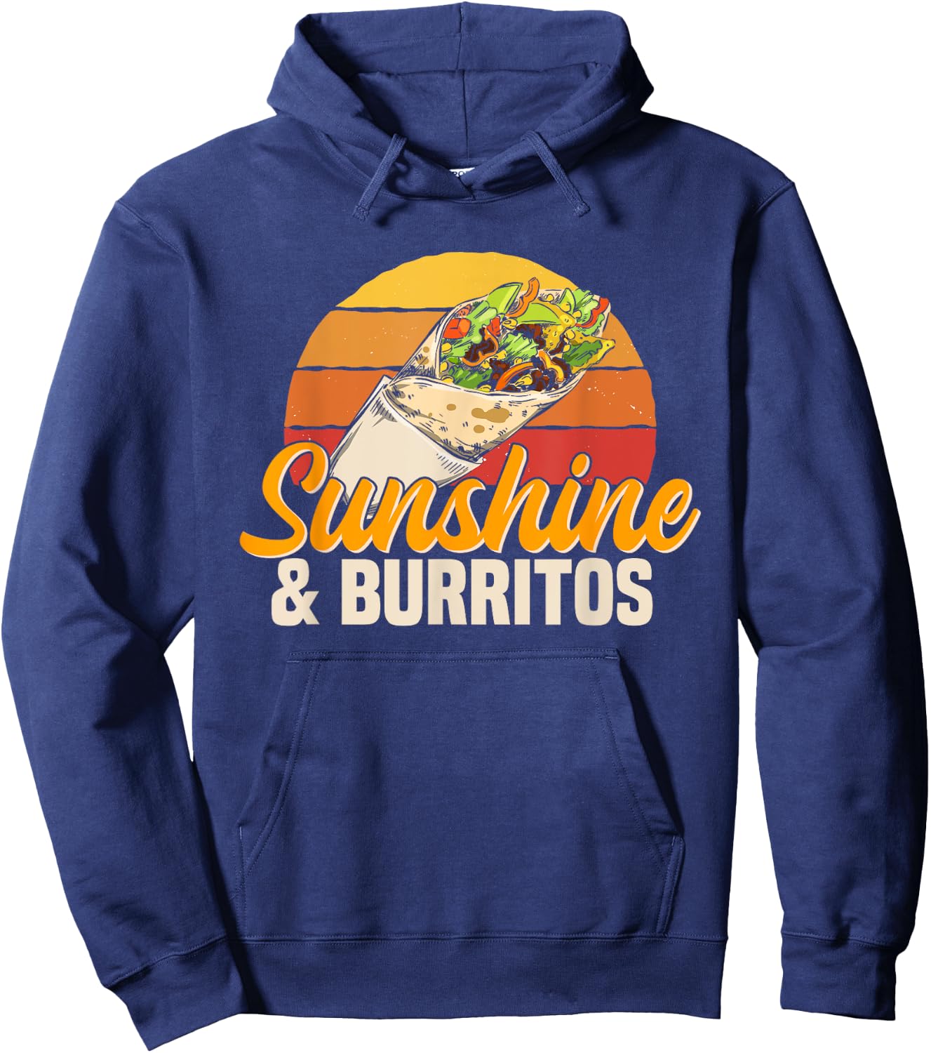 Sunshine & Burritos Mexican Food Retro Vintage Men Women Girls Kids Hoodie - Hoodie | Navy