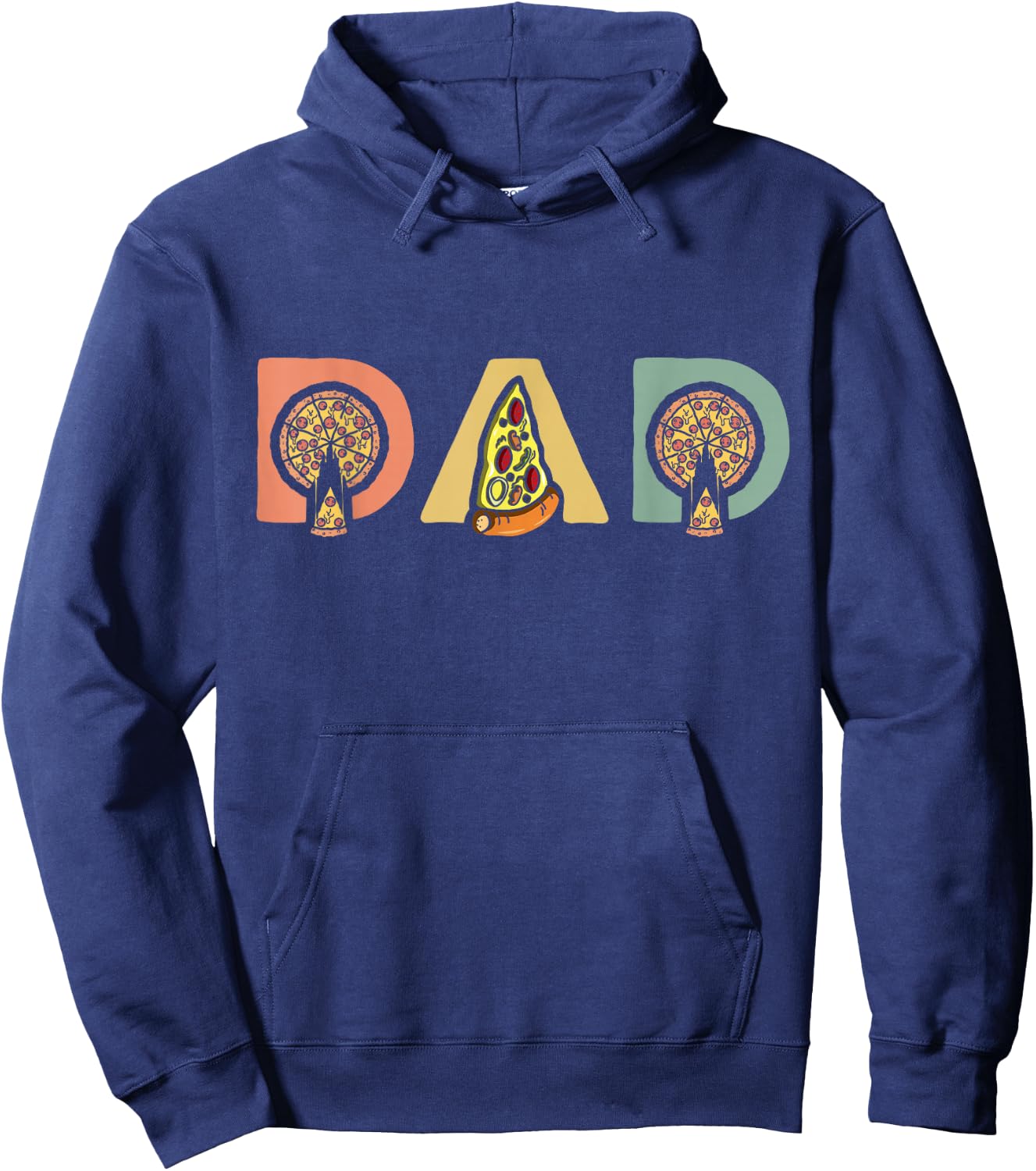 Pizza Eater Fatherhood Parenting Daddy Fathers Day Hoodie - Hoodie | Navy