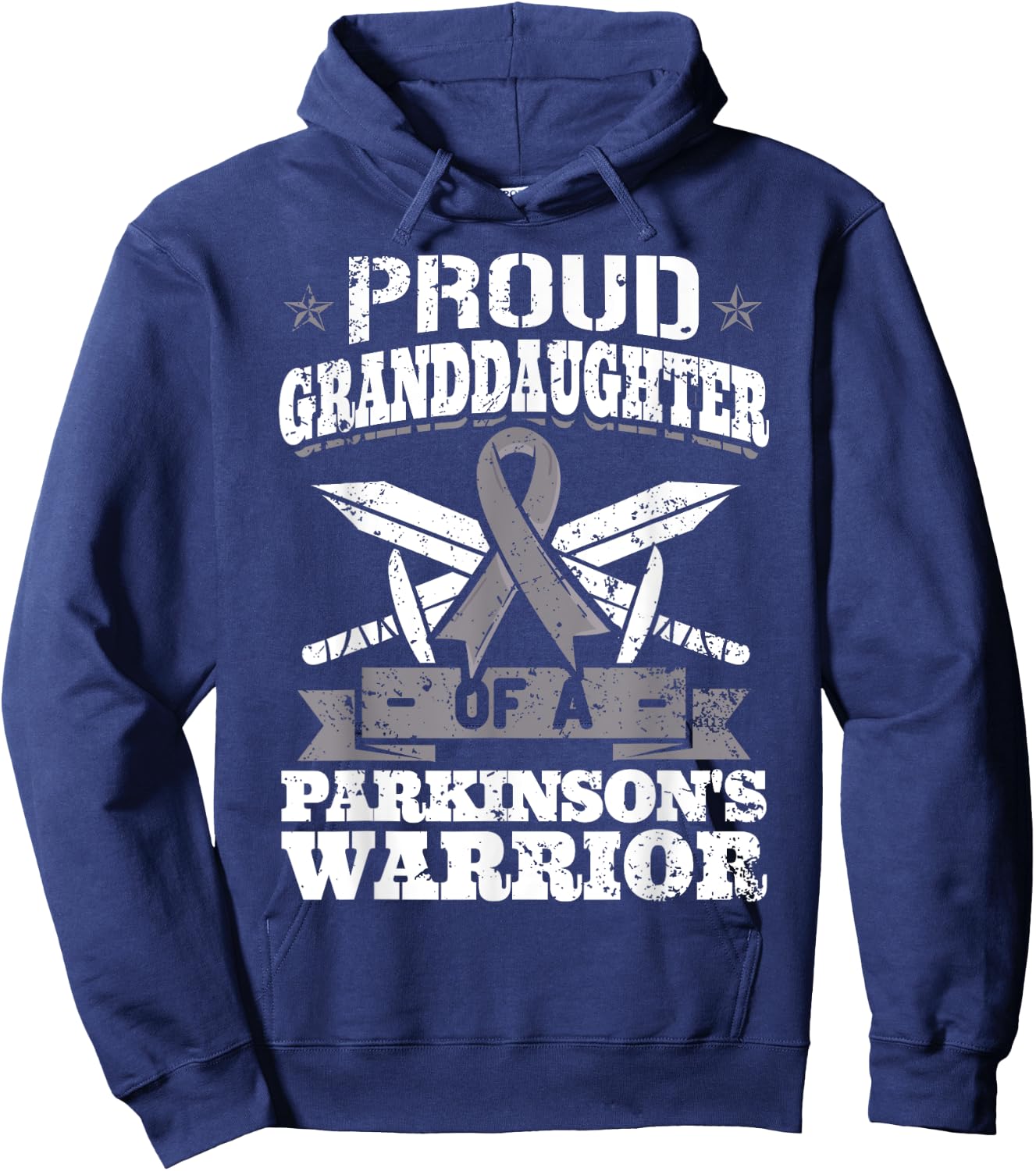 Proud Granddaughter Of A Parkinson's Warrior PD Awareness Hoodie - Hoodie | Navy