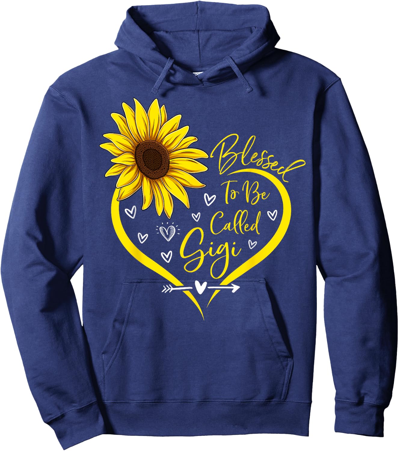 Blessed To Be Called Gigi Cute Grandma Mother's Day Heart Hoodie - Hoodie | Navy