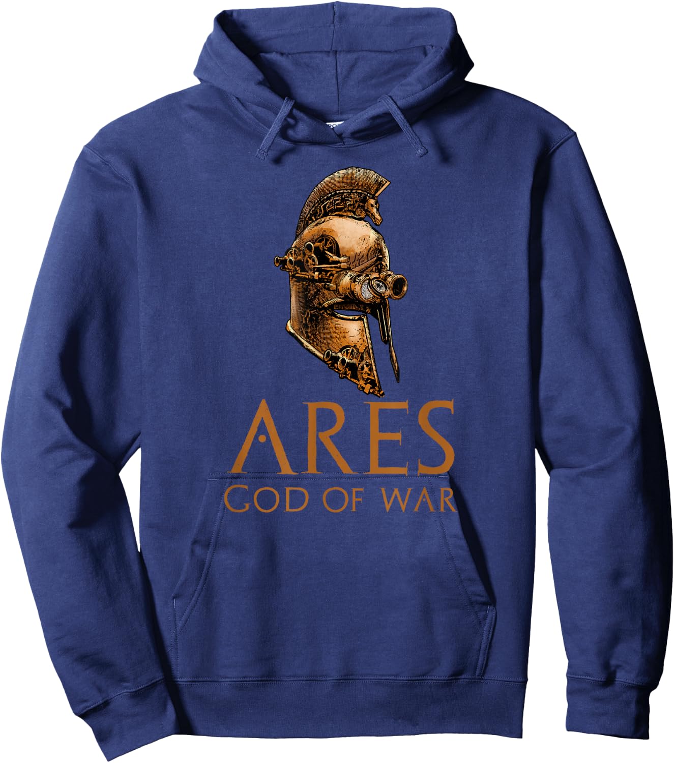 Ares God Of War Steampunk Ancient Greek Spartan Helmet Hoodie - Hoodie | Navy