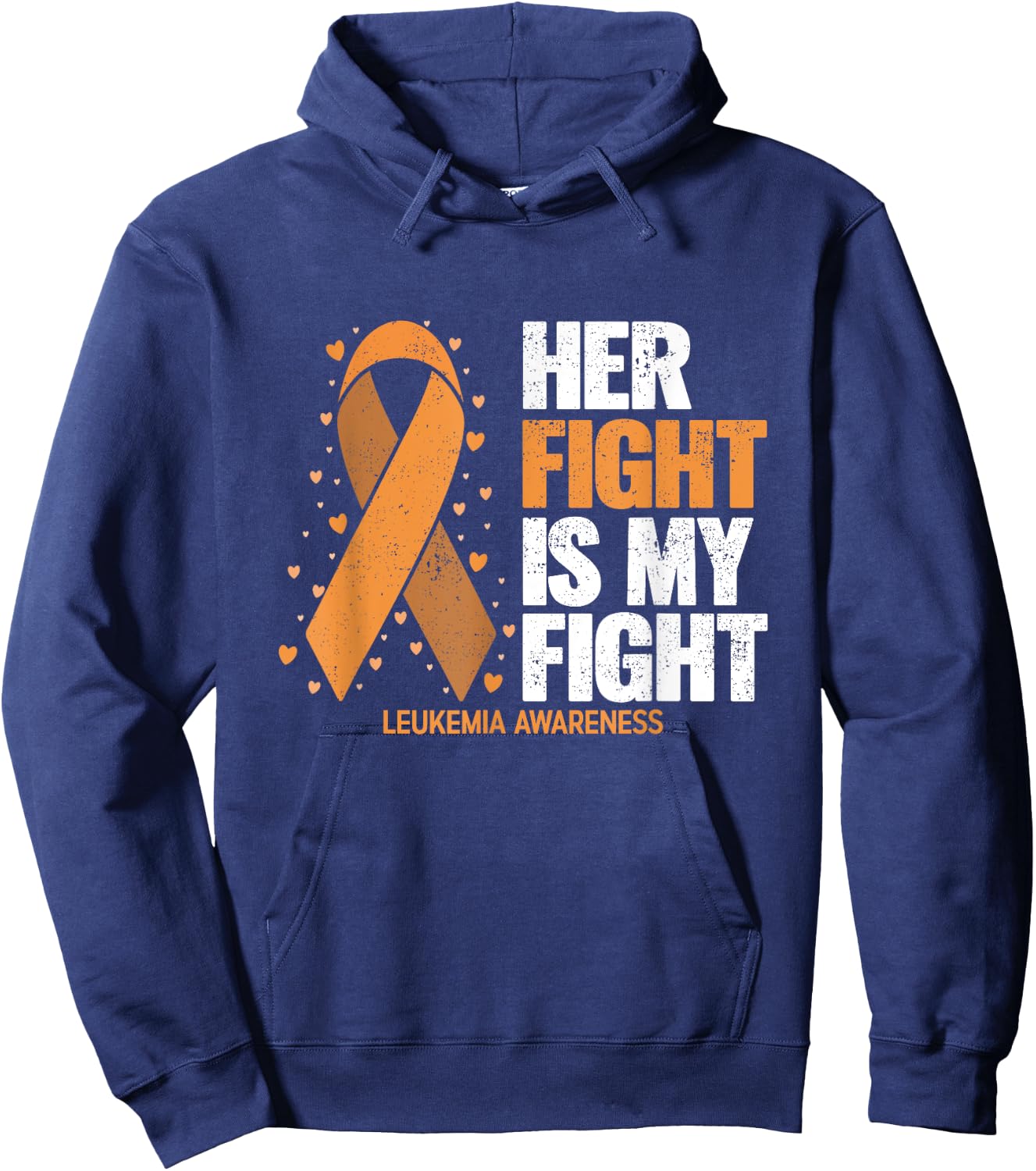 Leukemia Awareness Shirt Her Fight is my fight Leukemia Hoodie - Hoodie | Navy