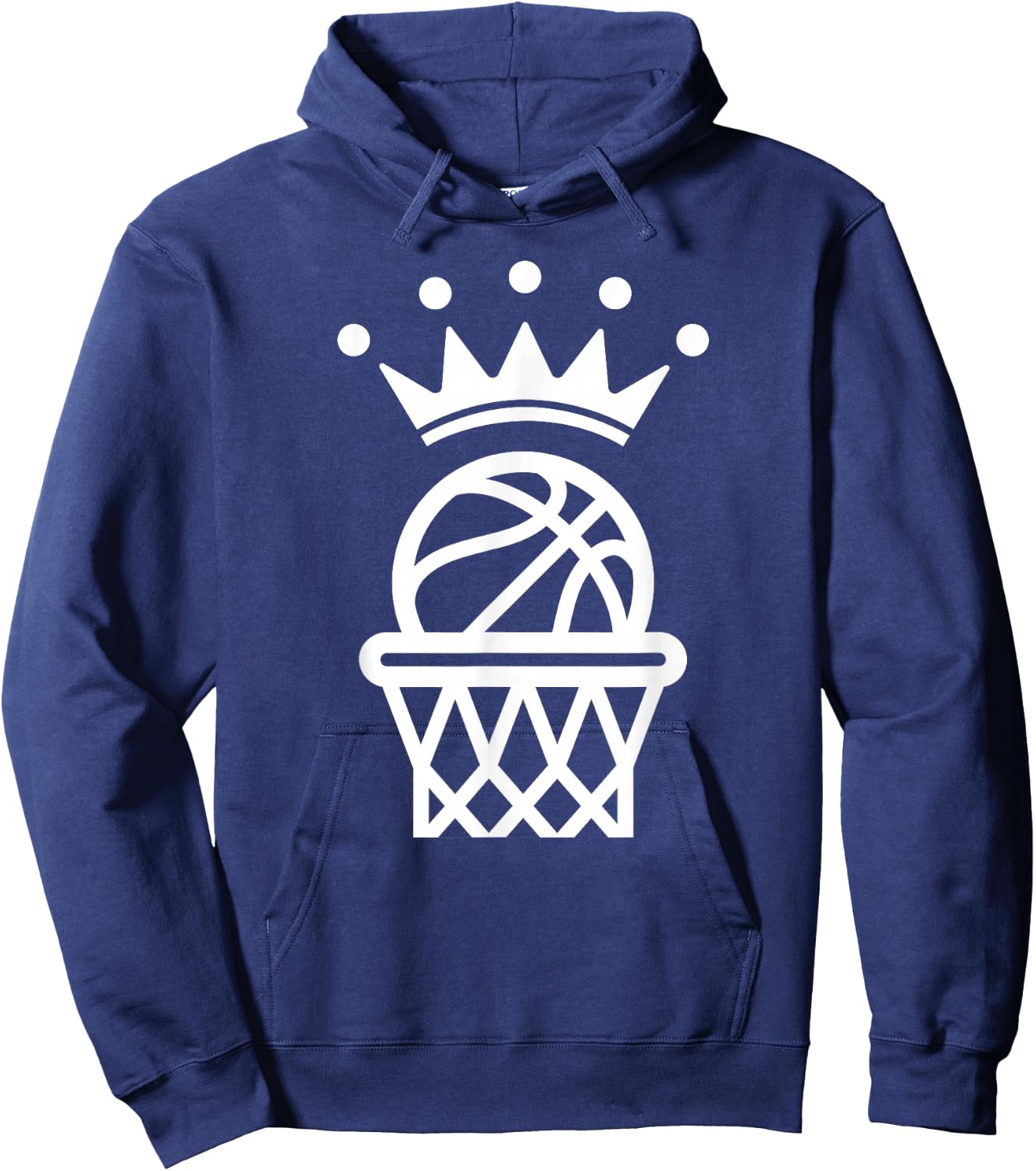 King Crown Basketball Player Funny For Coach Fan Hoodie - Hoodie | Navy