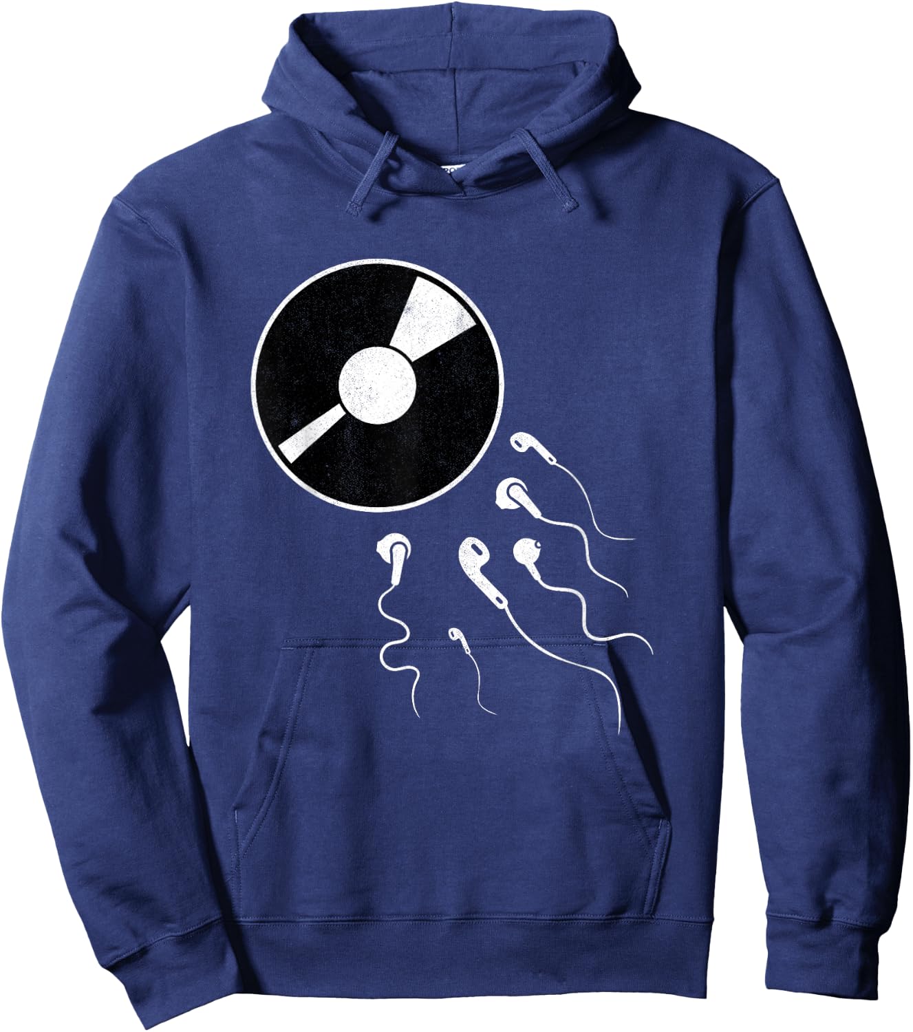 I Love Vinyl Records Funny Headphone LP Collector DJ Hoodie - Hoodie | Navy