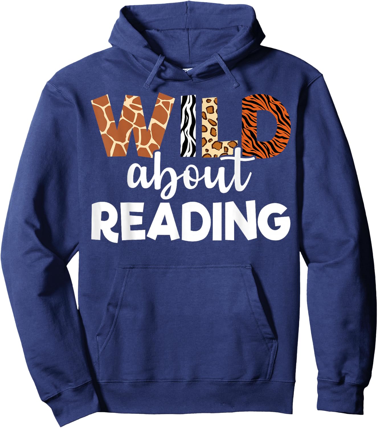 Wild About Reading Teacher Reading Books Back To School Hoodie - Hoodie | Navy