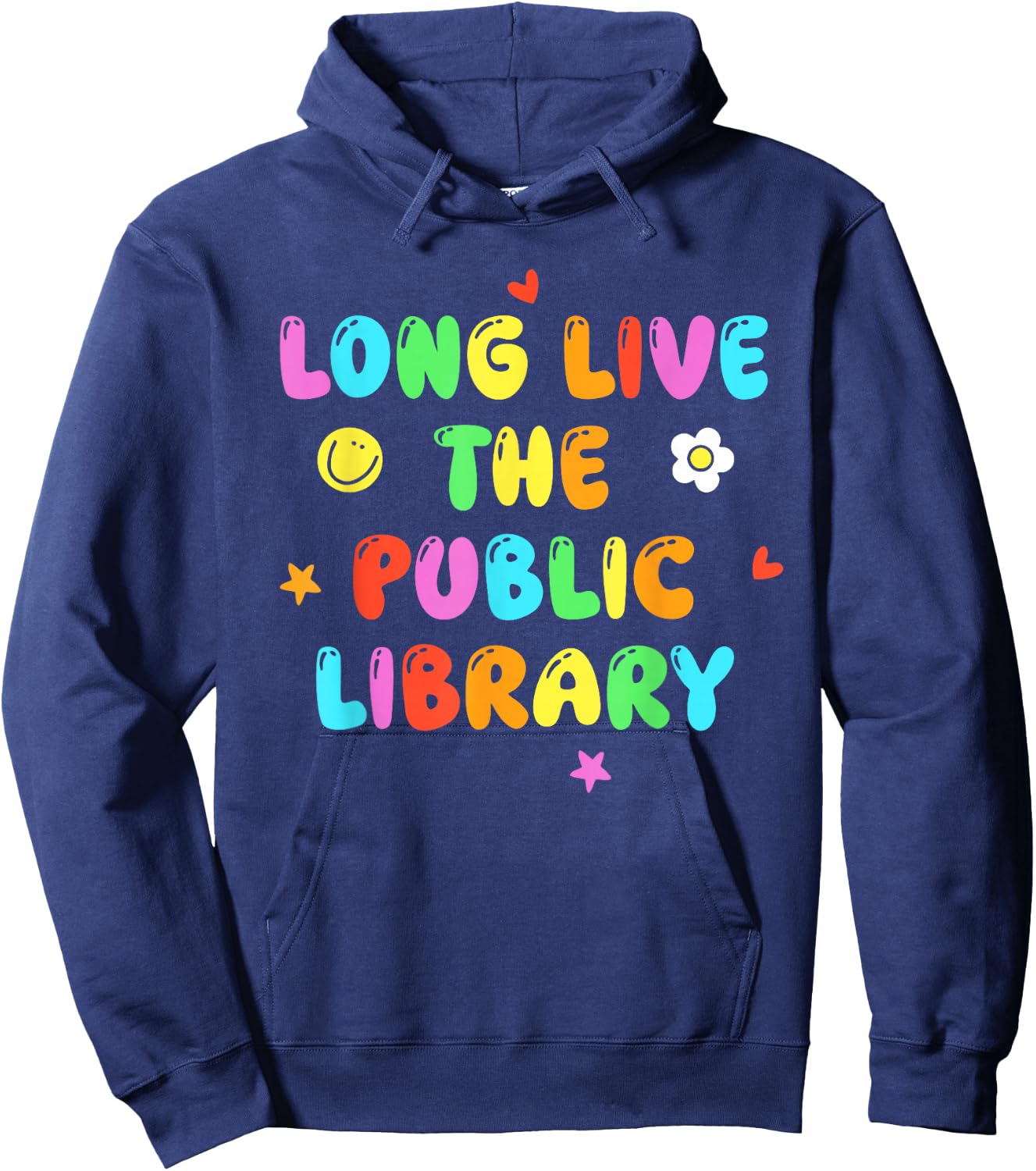 Long Live The Public Library Bookish Design Hoodie - Hoodie | Navy
