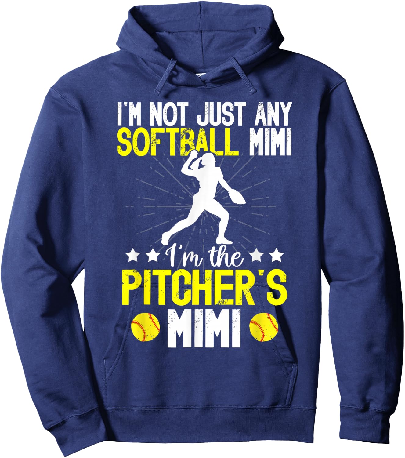I'm The Softball Pitcher Mimi Of A Softball Pitcher Hoodie - Hoodie | Navy
