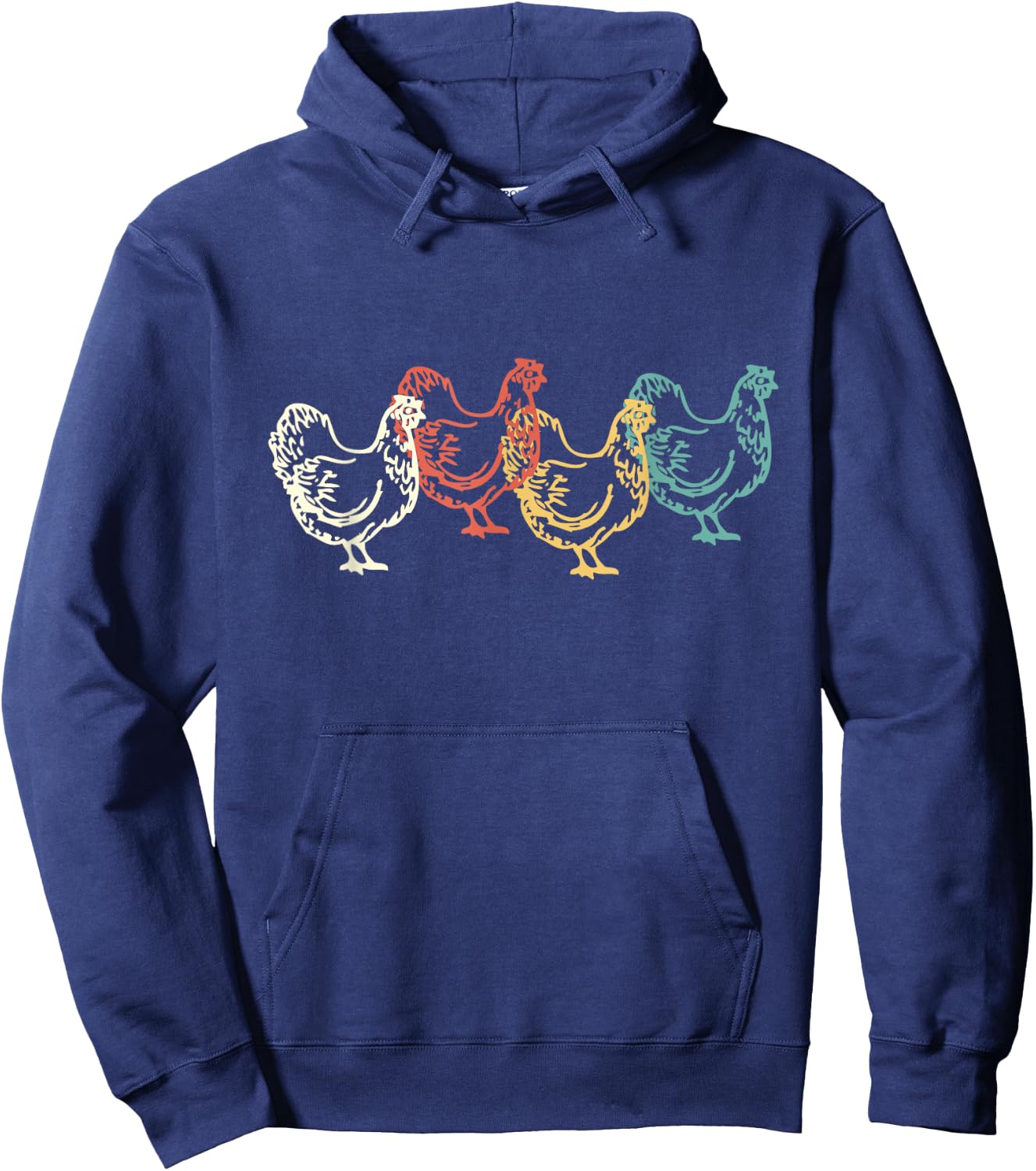 Chicken Vintage T Shirt Funny Poultry Farmer Gifts Man W Hoodie - Hoodie | Navy