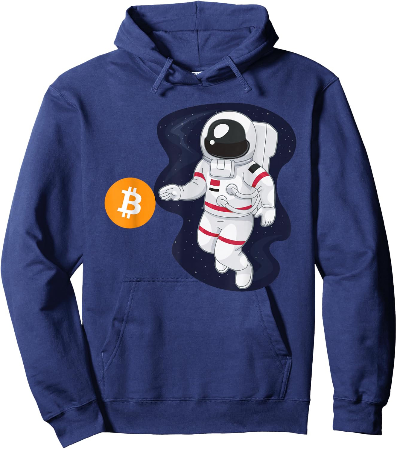 Astronaut BTC To The Moon - Crypto Trader Bitcoin Investor Hoodie - Hoodie | Navy
