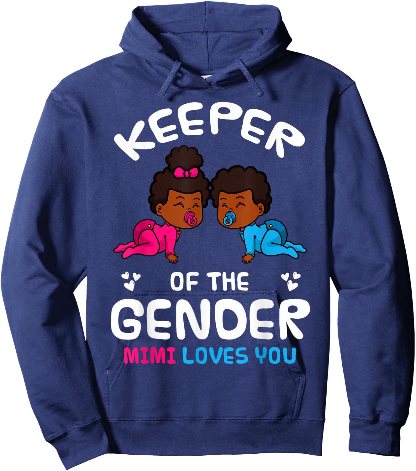 Keeper of the Gender Mimi Loves You African American Baby Hoodie - Hoodie | Navy
