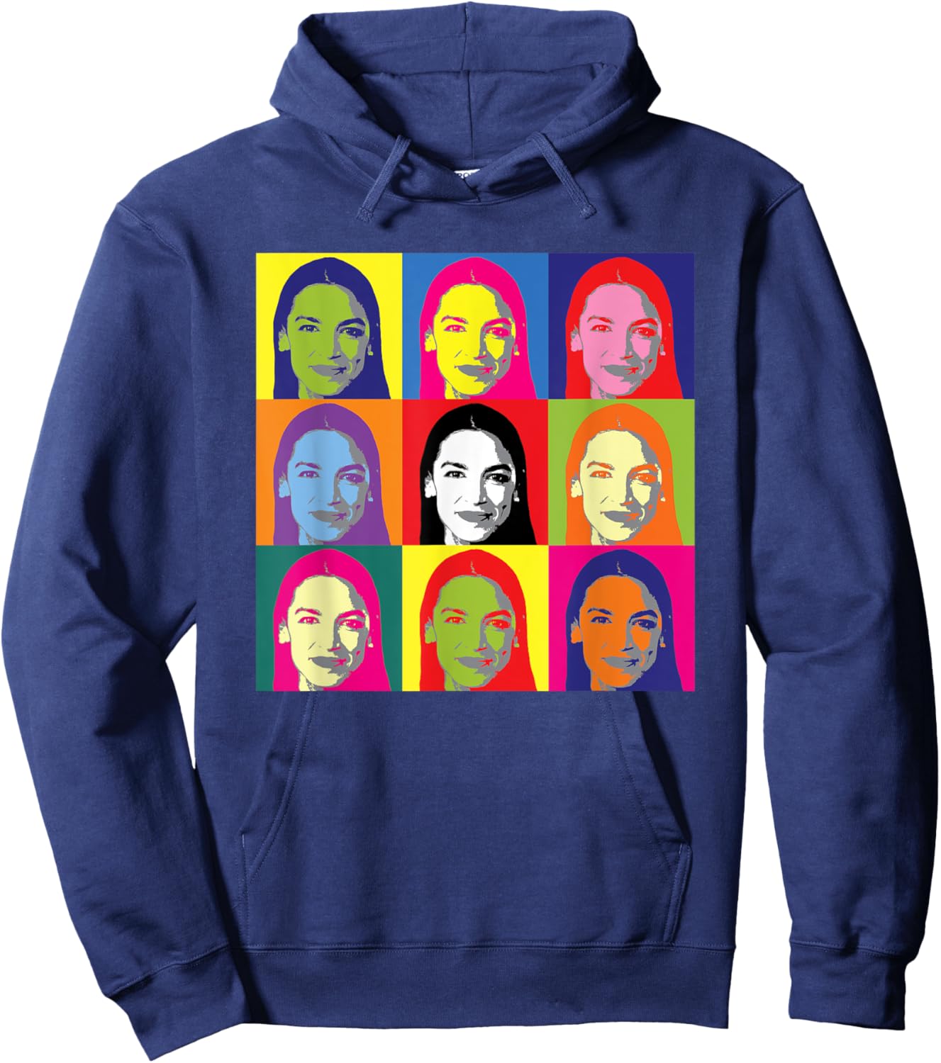 AOC Progressive Democrats Retro Vintage Pop Art Hoodie - Hoodie | Navy