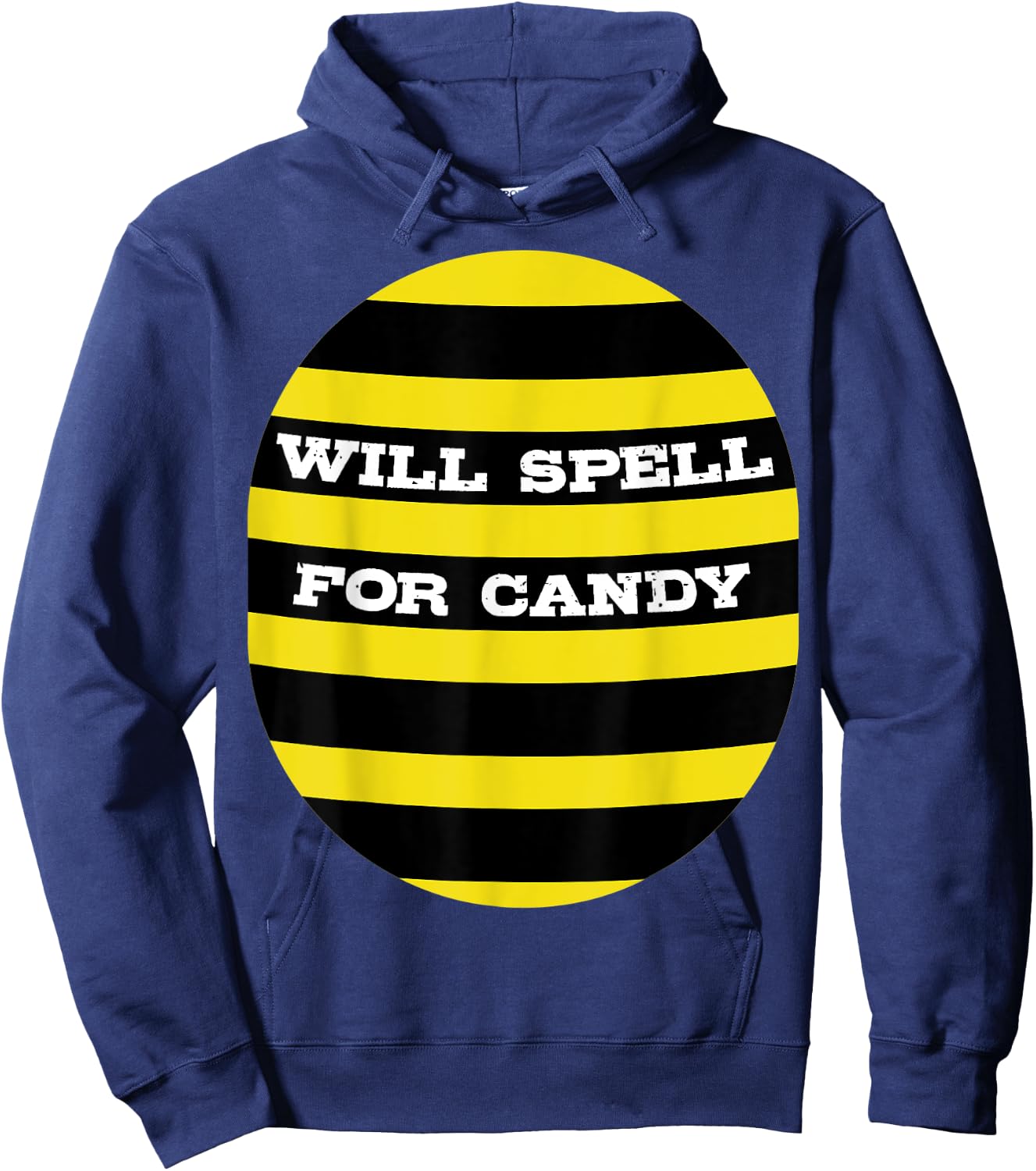 Kids Spelling Bee Halloween Costume "Will Spell For Candy" Hoodie - Hoodie | Navy