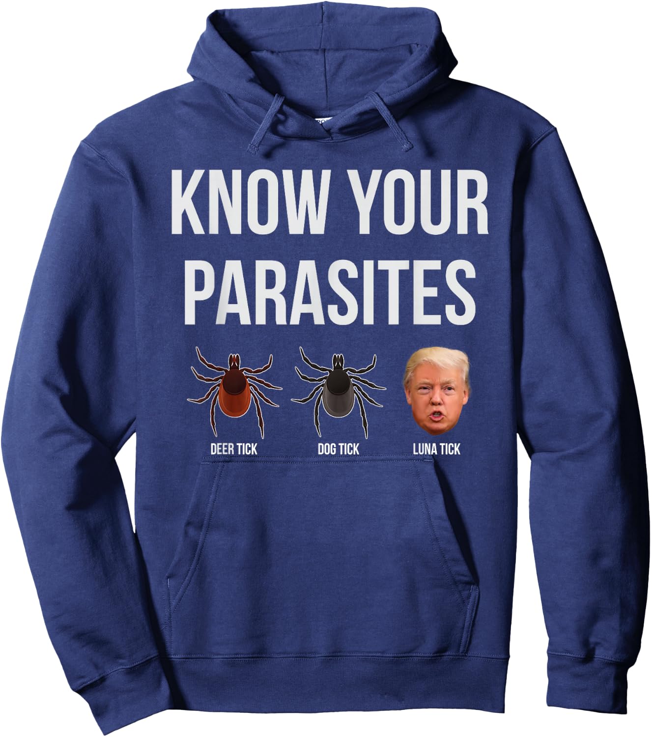 Know Your Parasites Dump President Trump Parasite Lunatic Hoodie - Hoodie | Navy