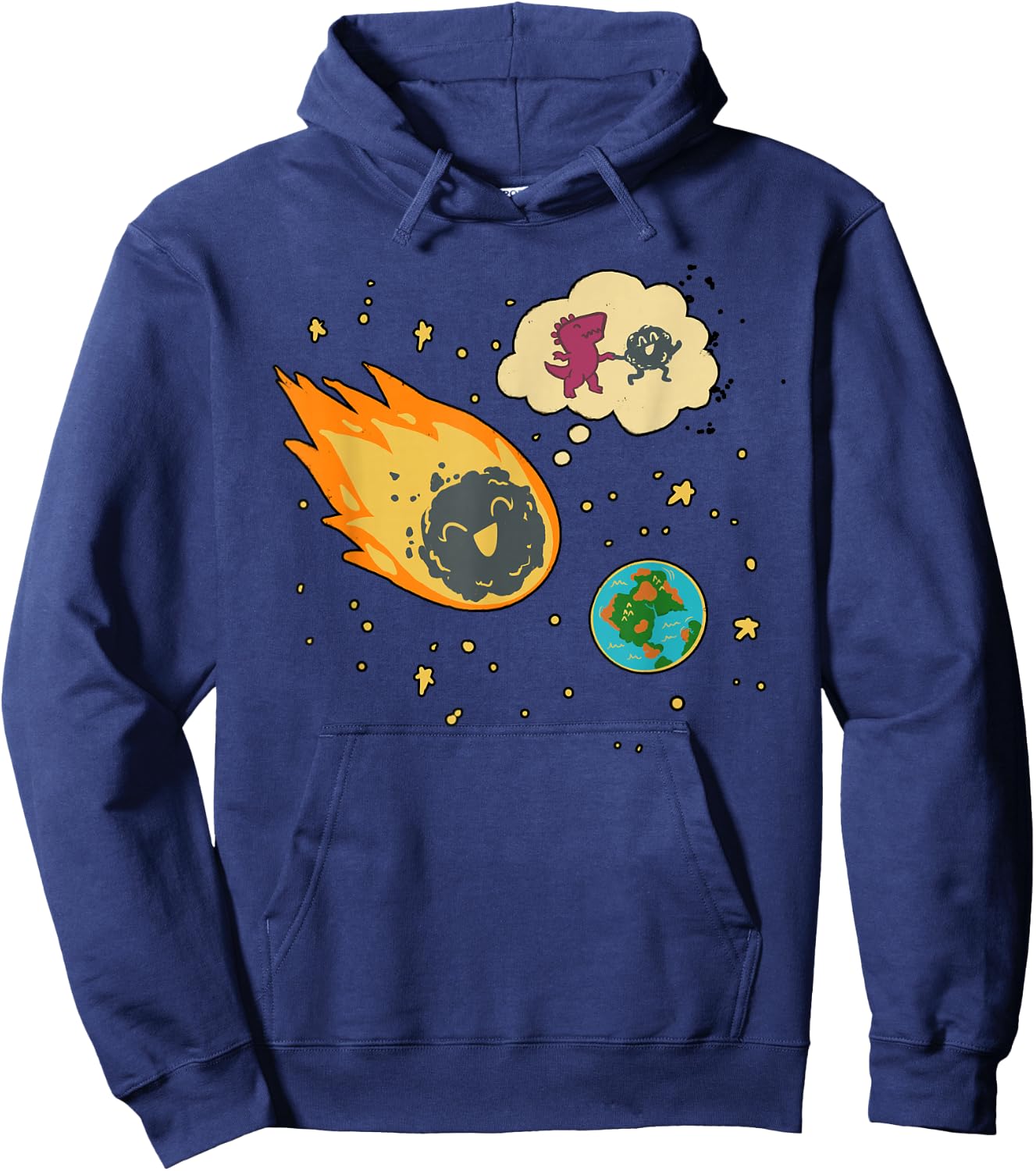 Meteor Hitting Earth - Funny Dinosaur Extinction Science Hoodie - Hoodie | Navy