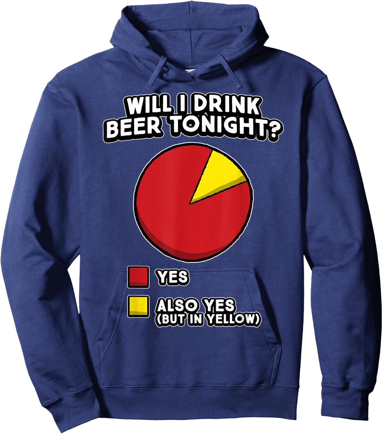 Funny Beer Drinker Quote - Will I Drink Beer Tonight? YES Hoodie - Hoodie | Navy