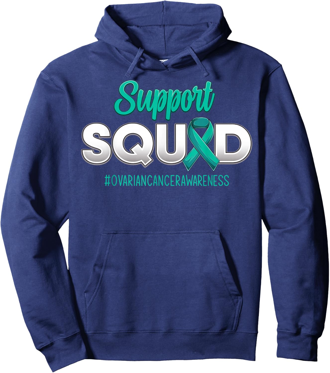 Support Squad Ovarian Cancer Awareness Fighting Men Women Hoodie - Hoodie | Navy
