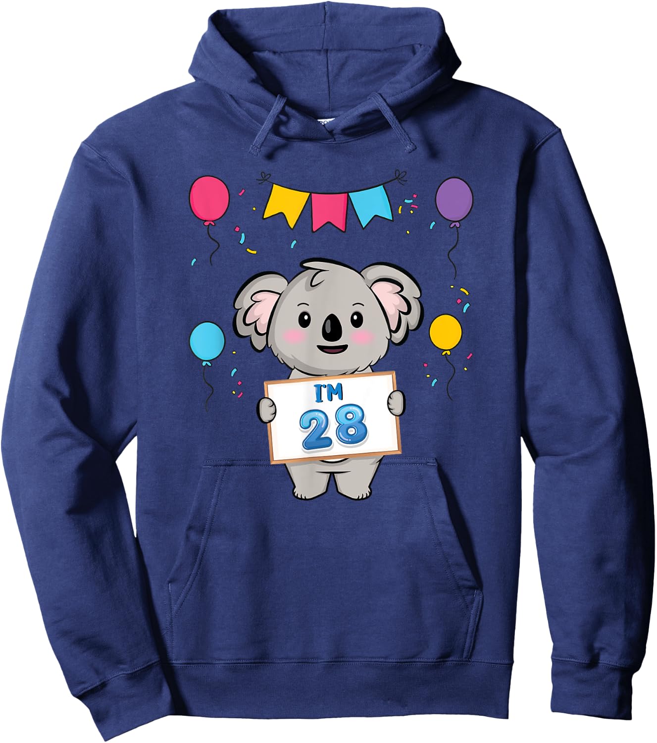 I'm 28 Cute Koala Holding 28 Years Old 28th Birthday Outfit Hoodie - Hoodie | Navy