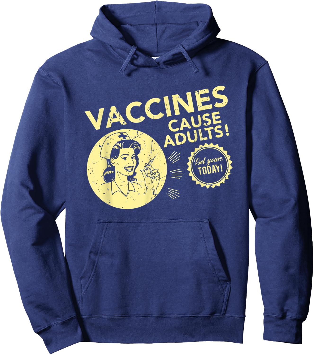 Funny Pro Vaccination T Shirt Vaccines Cause Adults Gift Hoodie - Hoodie | Navy