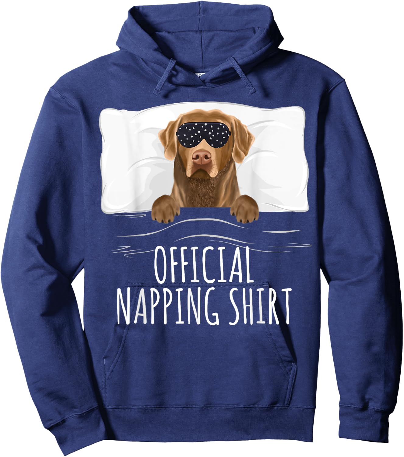 Black Sleep Mask Chesapeake Bay Retriever Official Napping Hoodie - Hoodie | Navy